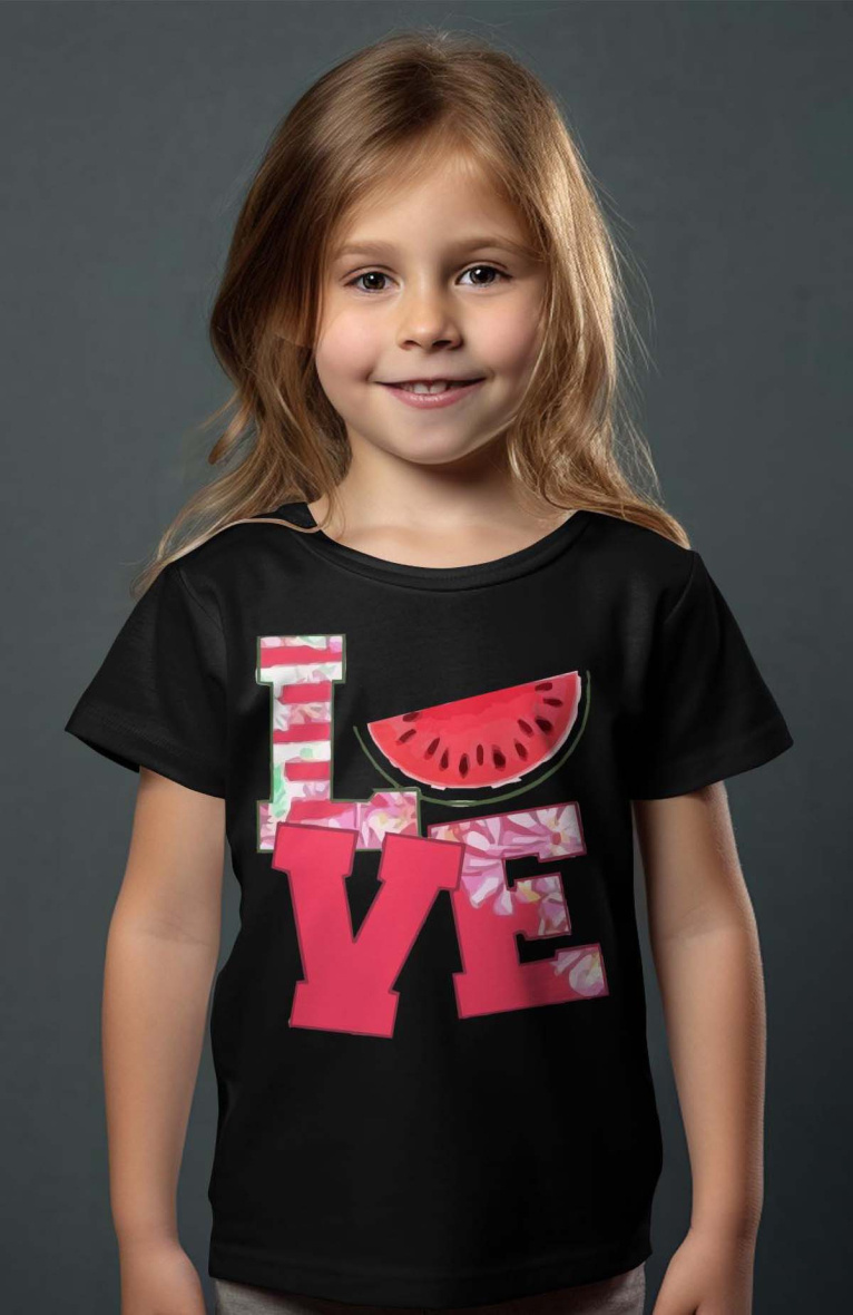 Grossiste I.A.L.D FRANCE - T-shirt Fille |  love pasteque