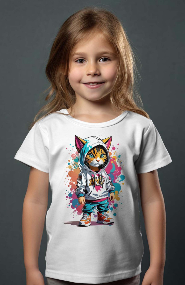 Grossiste I.A.L.D FRANCE - T-shirt Fille | Cat girl Paint