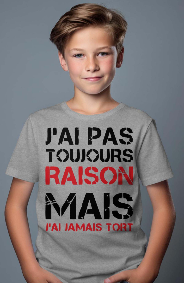 Großhändler I.A.L.D FRANCE - Jungen-T-Shirt | Ich habe nicht immer recht