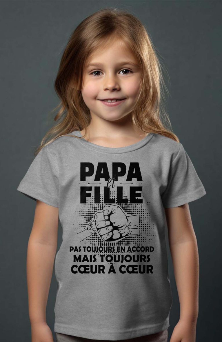 Wholesaler I.A.L.D FRANCE - Girl's tee | papa et fille pas toujours en accord