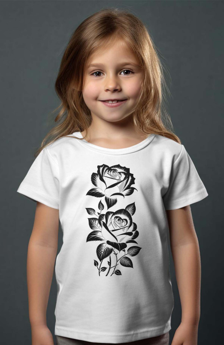 Großhändler I.A.L.D FRANCE - T-Shirt für Mädchen – 2 Rosen NB