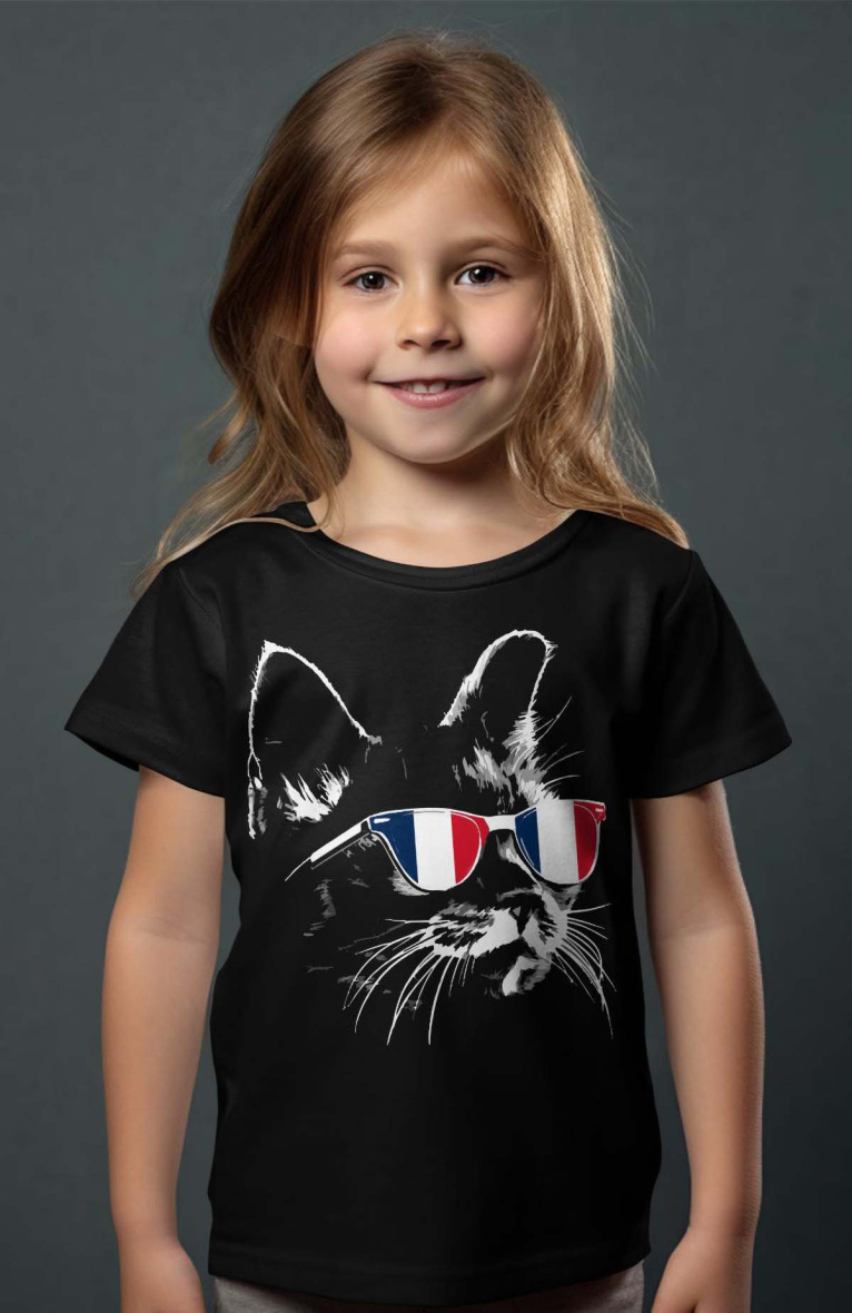 Großhändler I.A.L.D FRANCE - T-Shirt für Mädchen – Französische Katze