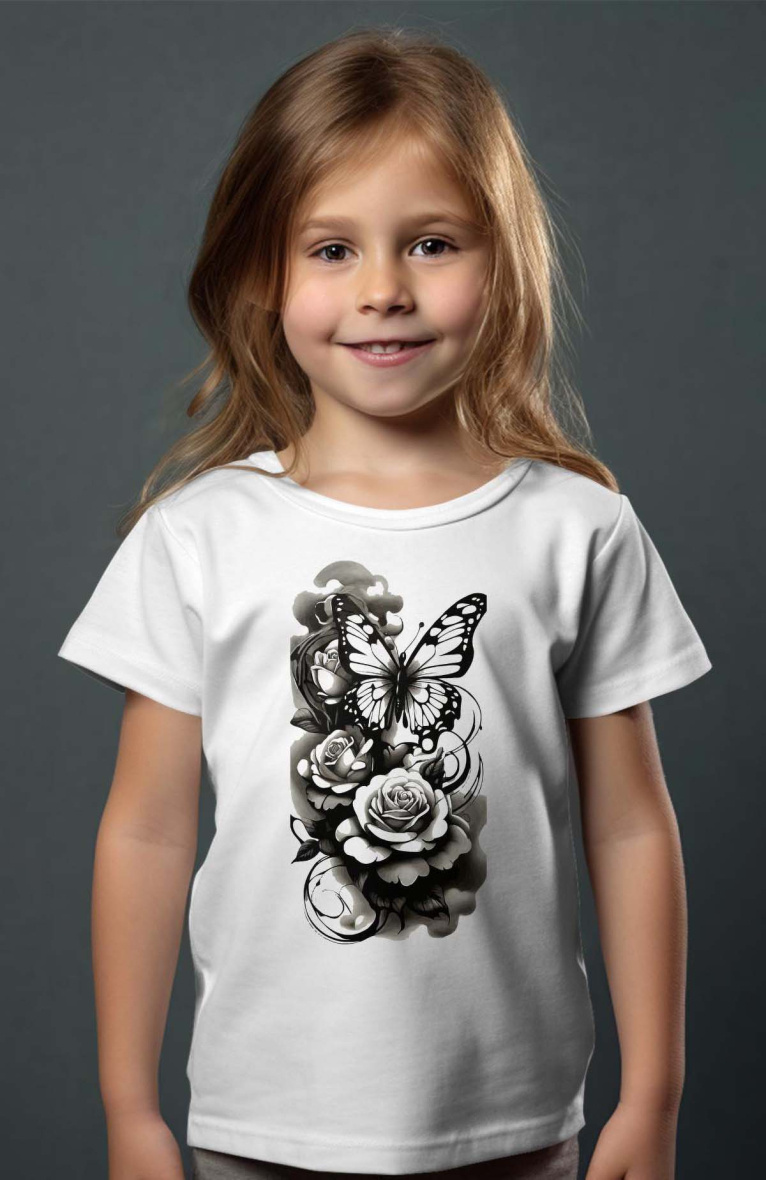 Grossista I.A.L.D FRANCE - T-shirt per ragazze - rosa farfalla