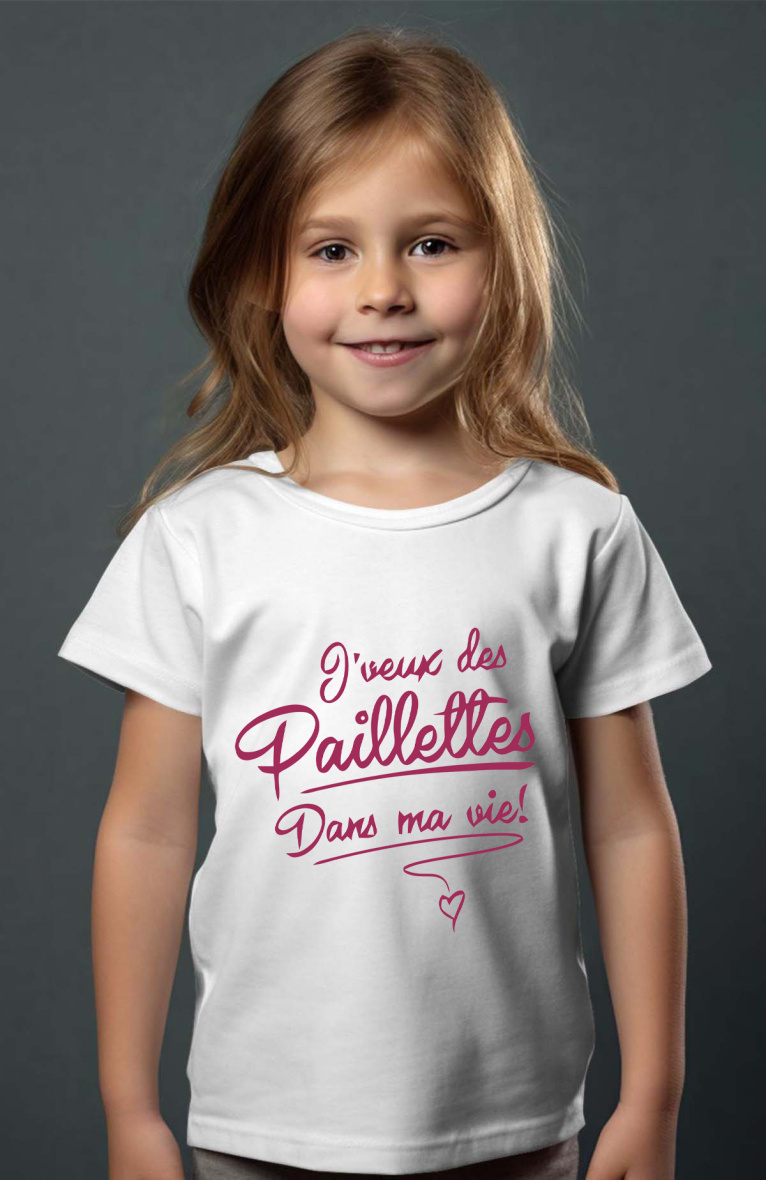 Wholesaler I.A.L.D FRANCE - paillettes vie - Girl's tee