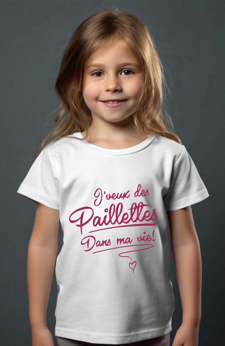 Wholesaler I.A.L.D FRANCE - Paillettes vie - Girl's tee