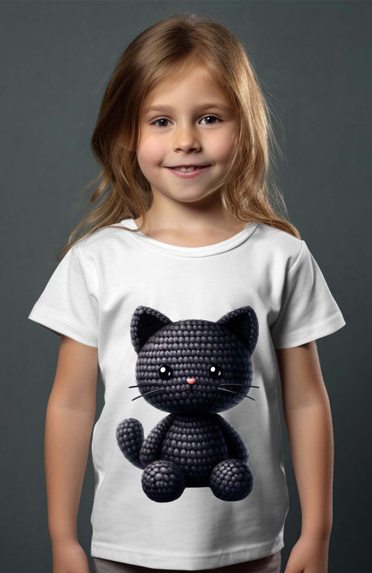 Grossiste I.A.L.D FRANCE - Crochet Black cat - Tshirt Fille
