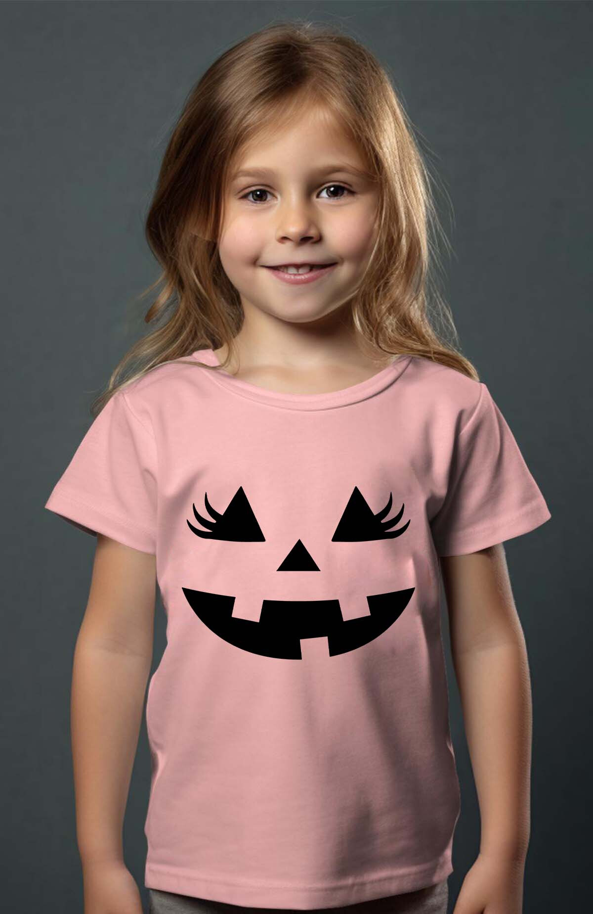 Grossiste I.A.L.D FRANCE - Pumpkin face Girl - Tshirt Fille
