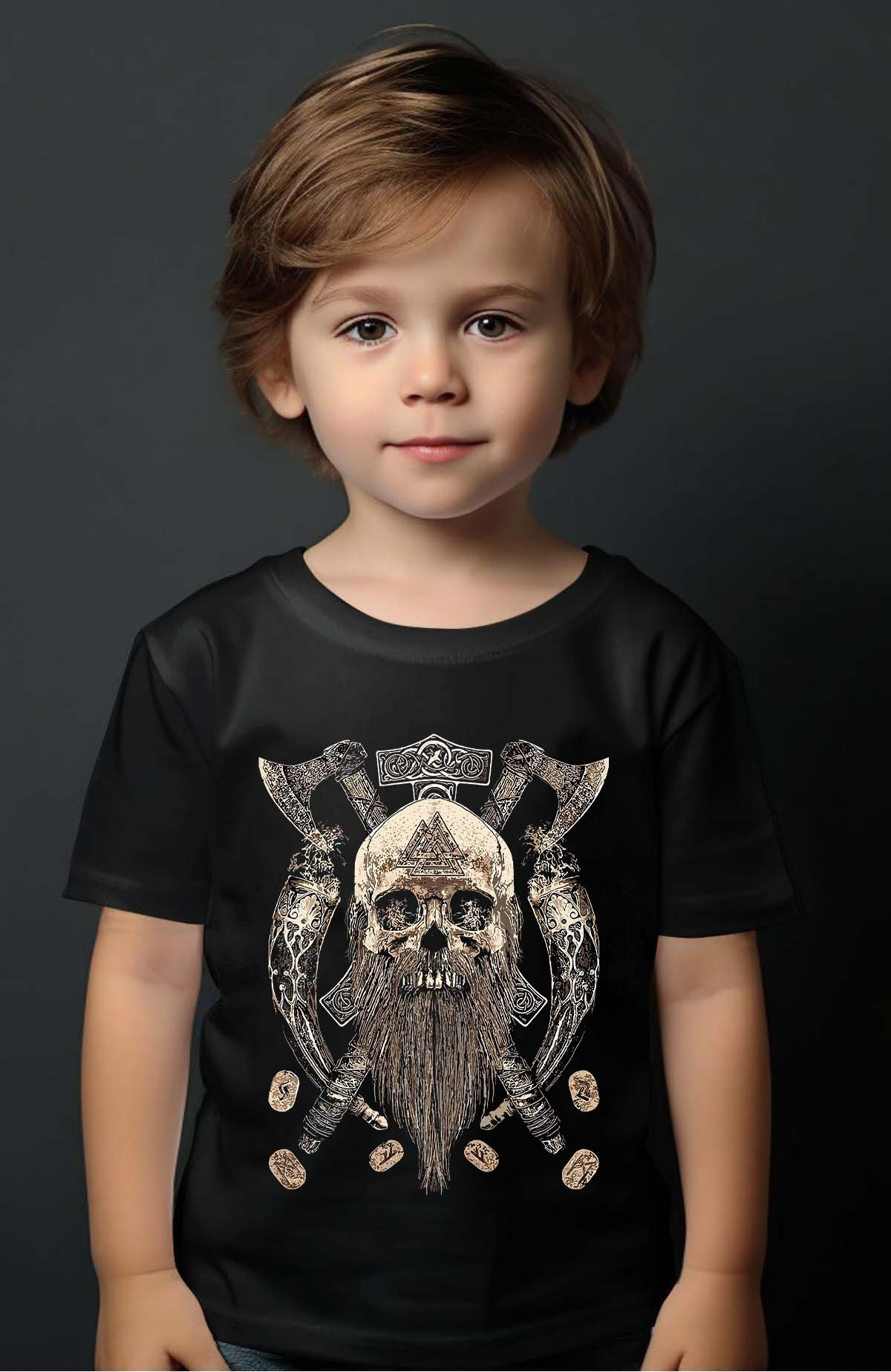 Grossiste I.A.L.D FRANCE - Beard viking skull - Tshirt Garçon