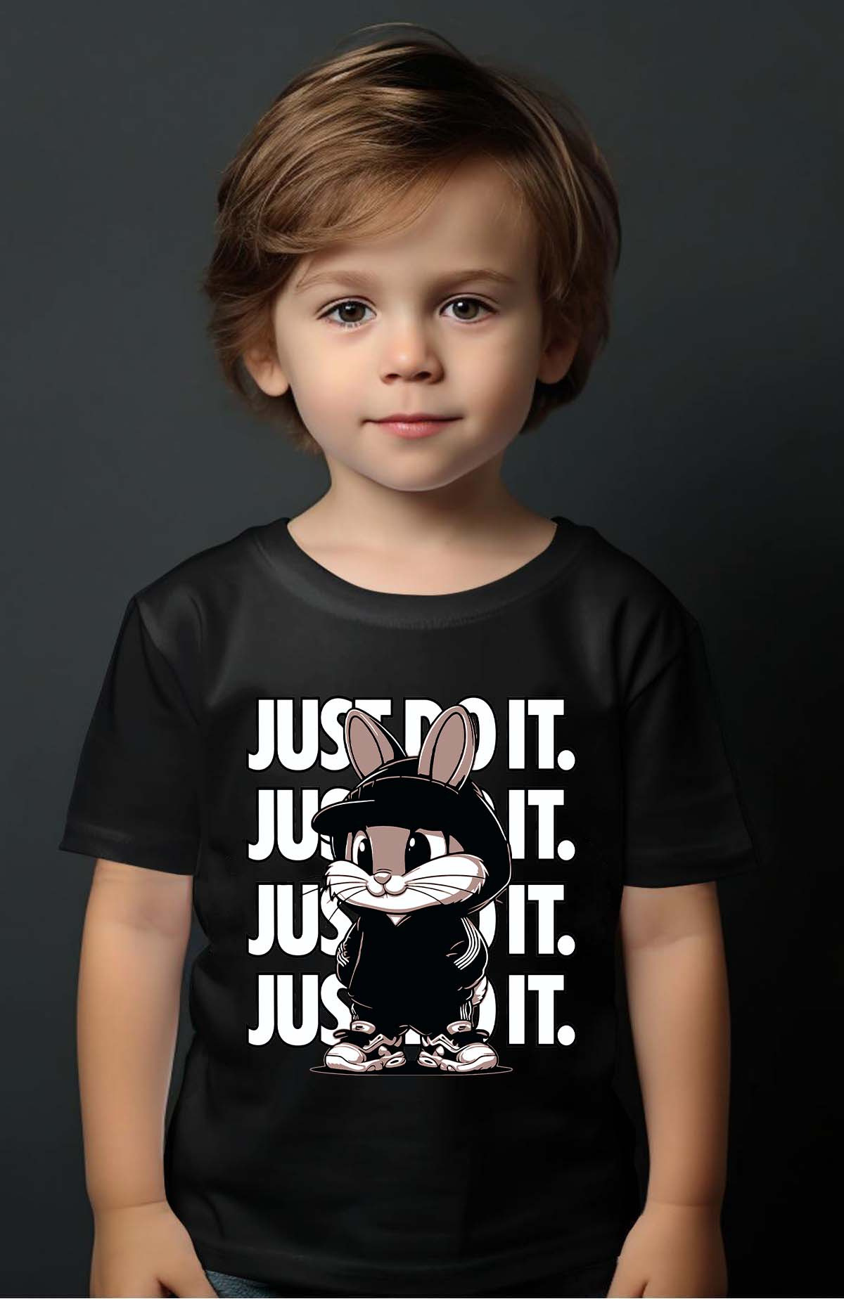 Grossiste I.A.L.D FRANCE - Bunny just do it - Tshirt Garçon - Blanc