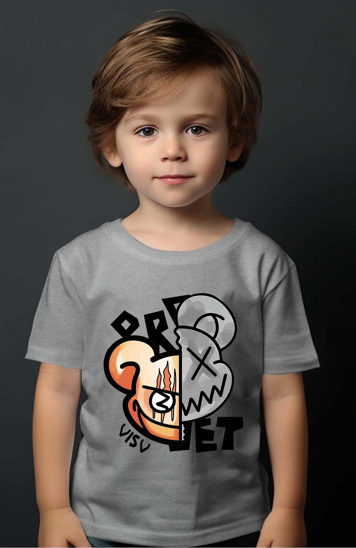 Grossiste I.A.L.D FRANCE - Deux tête ours - Tshirt Garçon