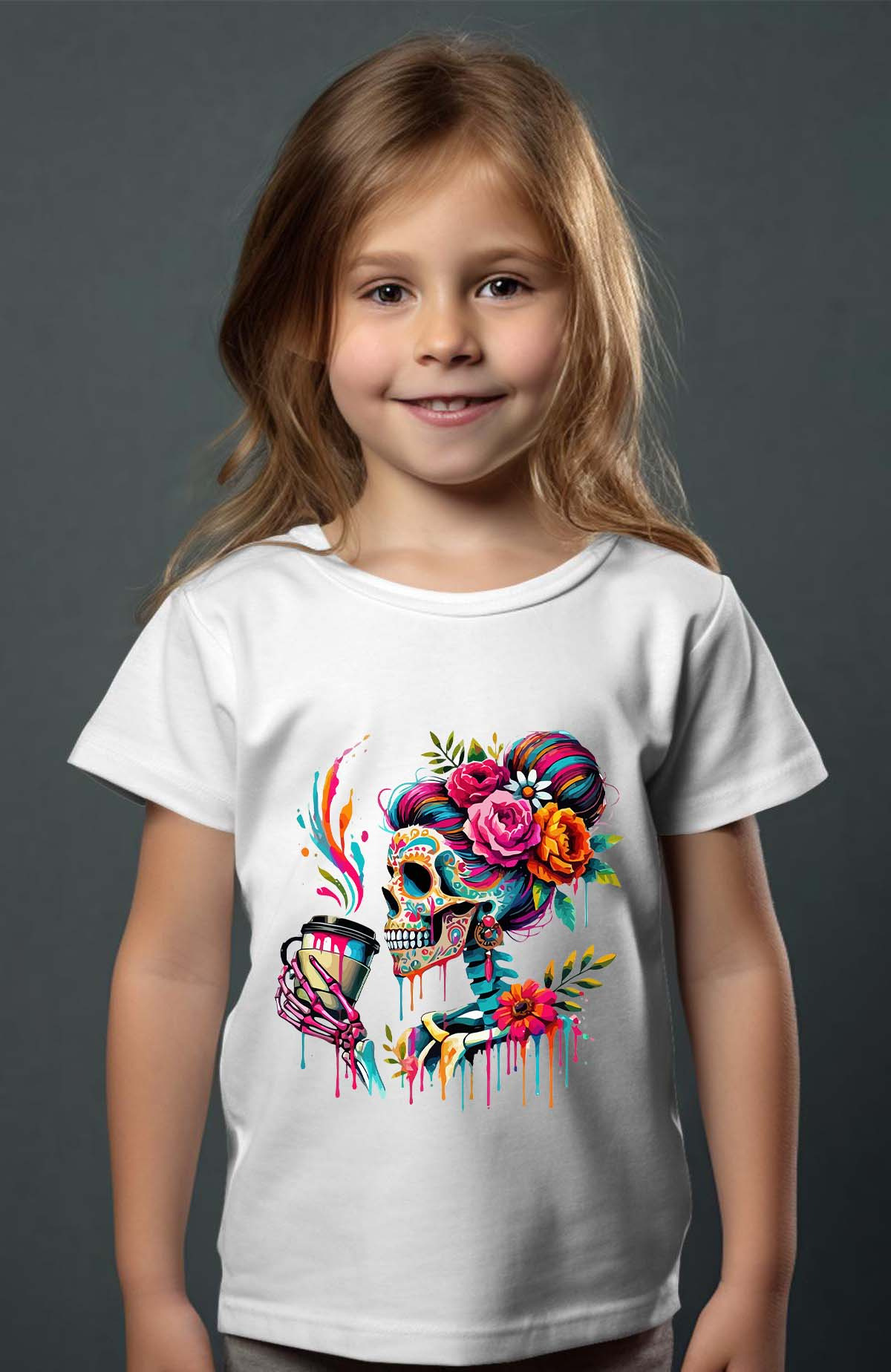Mayorista I.A.L.D FRANCE - Skull Girl Coffee - Camiseta para niñas