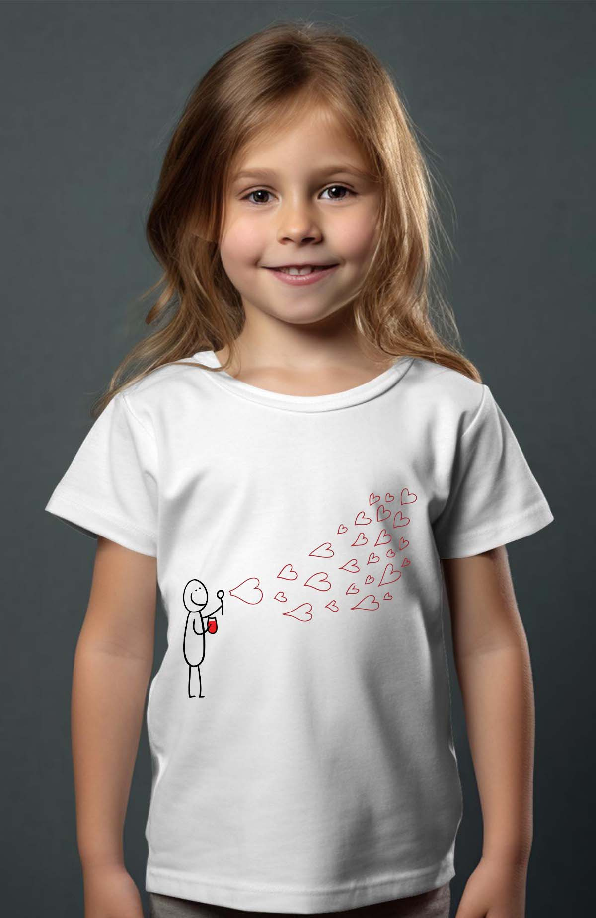 Grossiste I.A.L.D FRANCE - Bulle coeur - Tshirt Fille