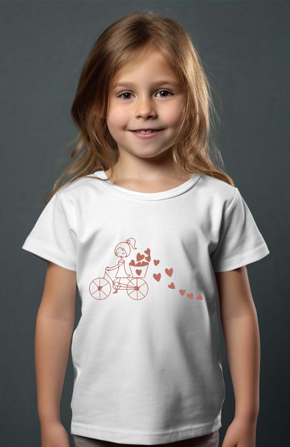 Grossiste I.A.L.D FRANCE - Velo coeur - Tshirt Fille