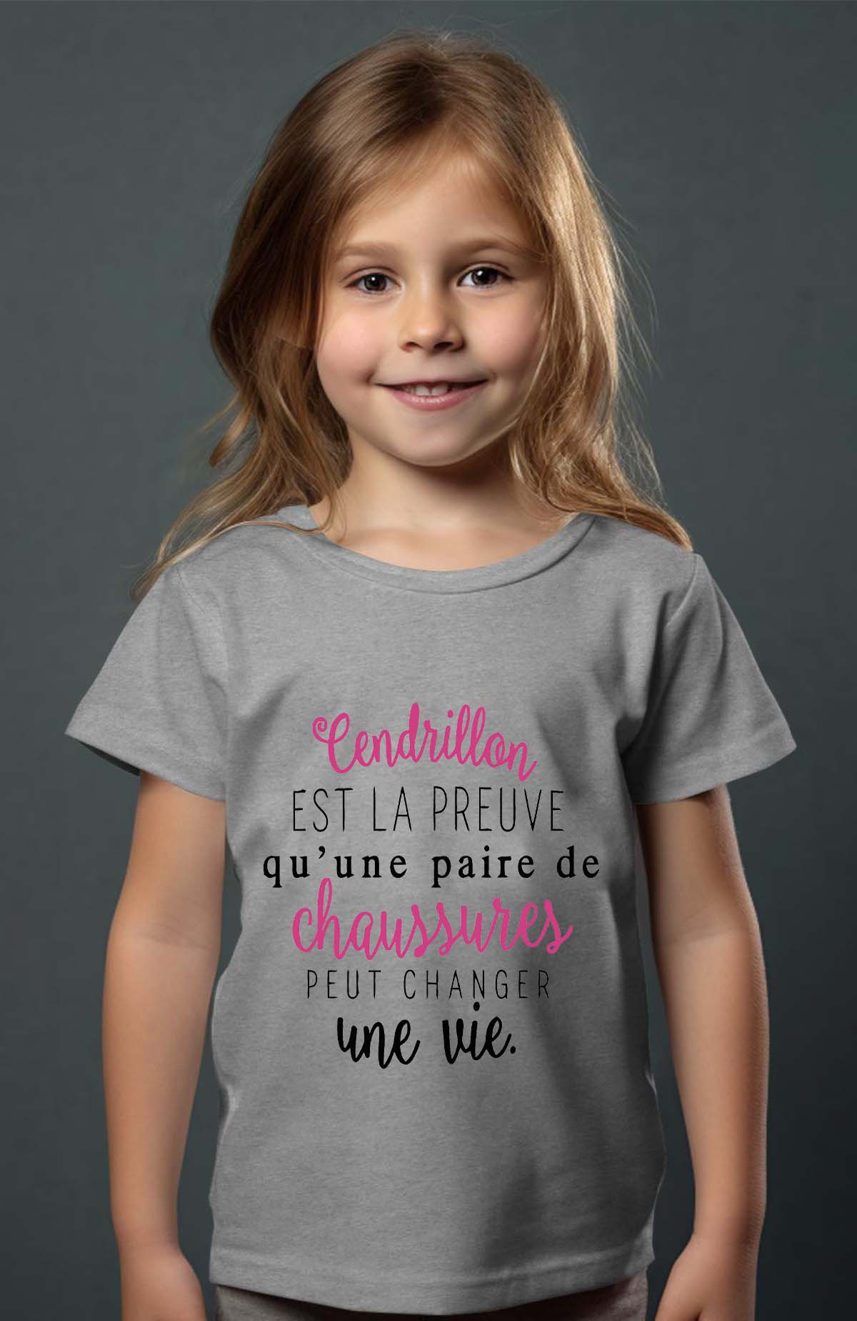 Grossiste I.A.L.D FRANCE - Cendrillon chaussure - Tshirt Fille
