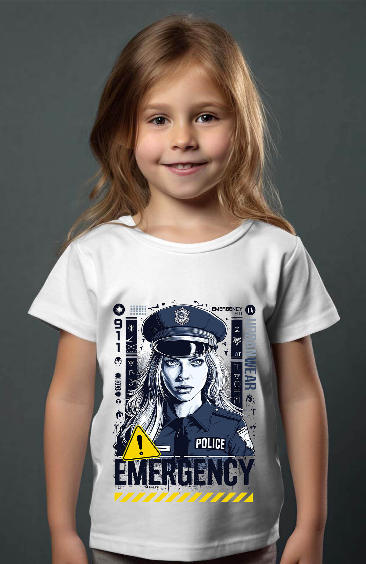 Großhändler I.A.L.D FRANCE - Notfallpolizei - Mädchen t -Shirt