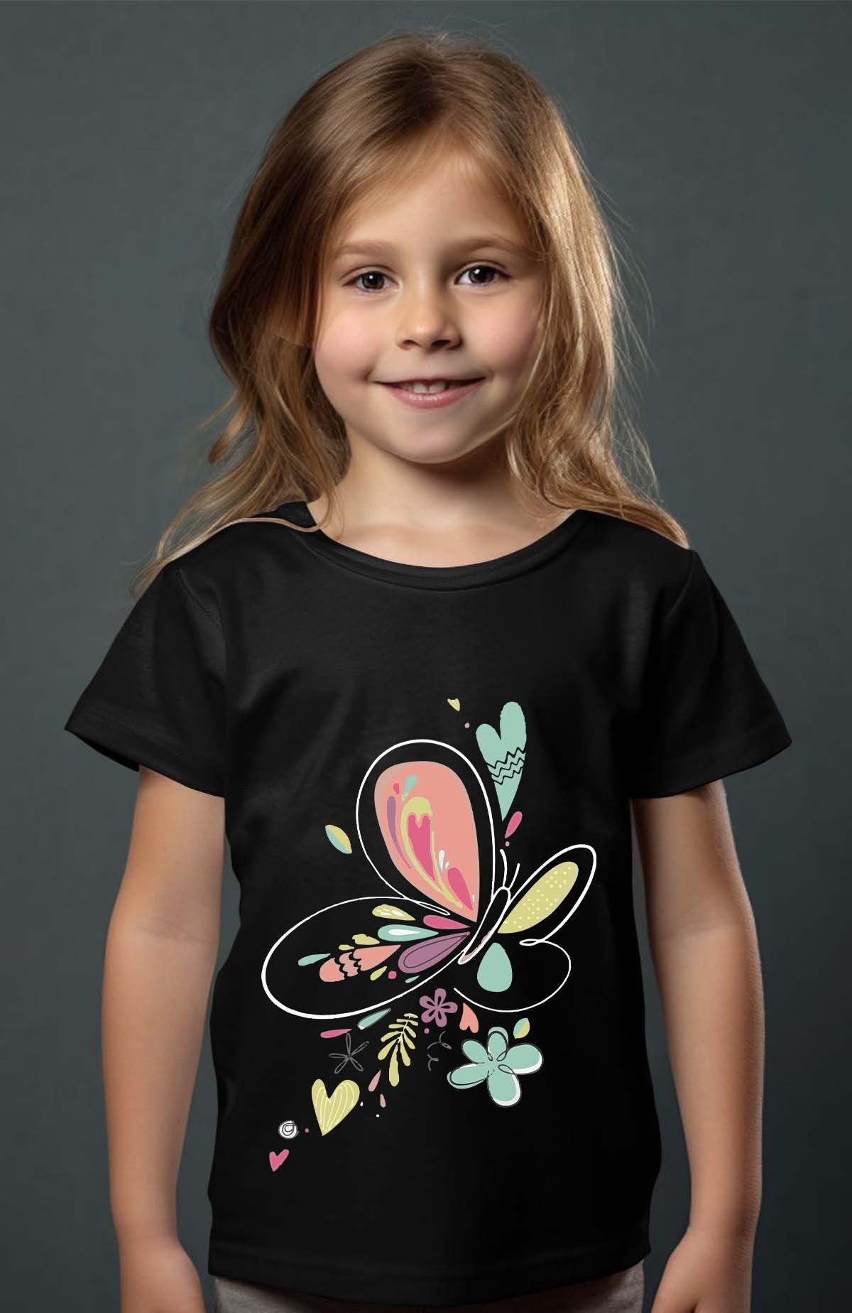 Großhändler I.A.L.D FRANCE - Bunter Schmetterling - Mädchen T-Shirt