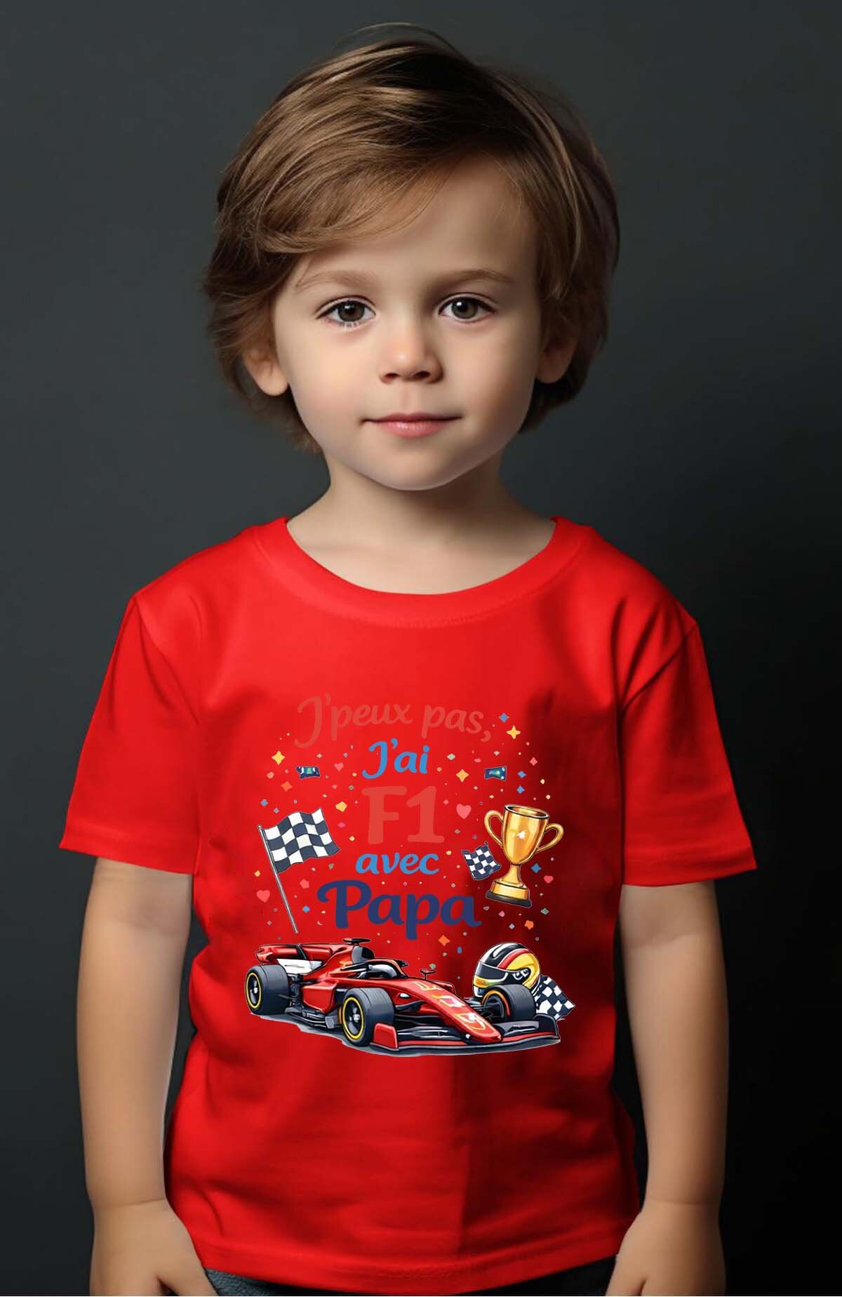 Grossiste I.A.L.D FRANCE - Peux pas... F1 avec papa - T-shirt Garçon
