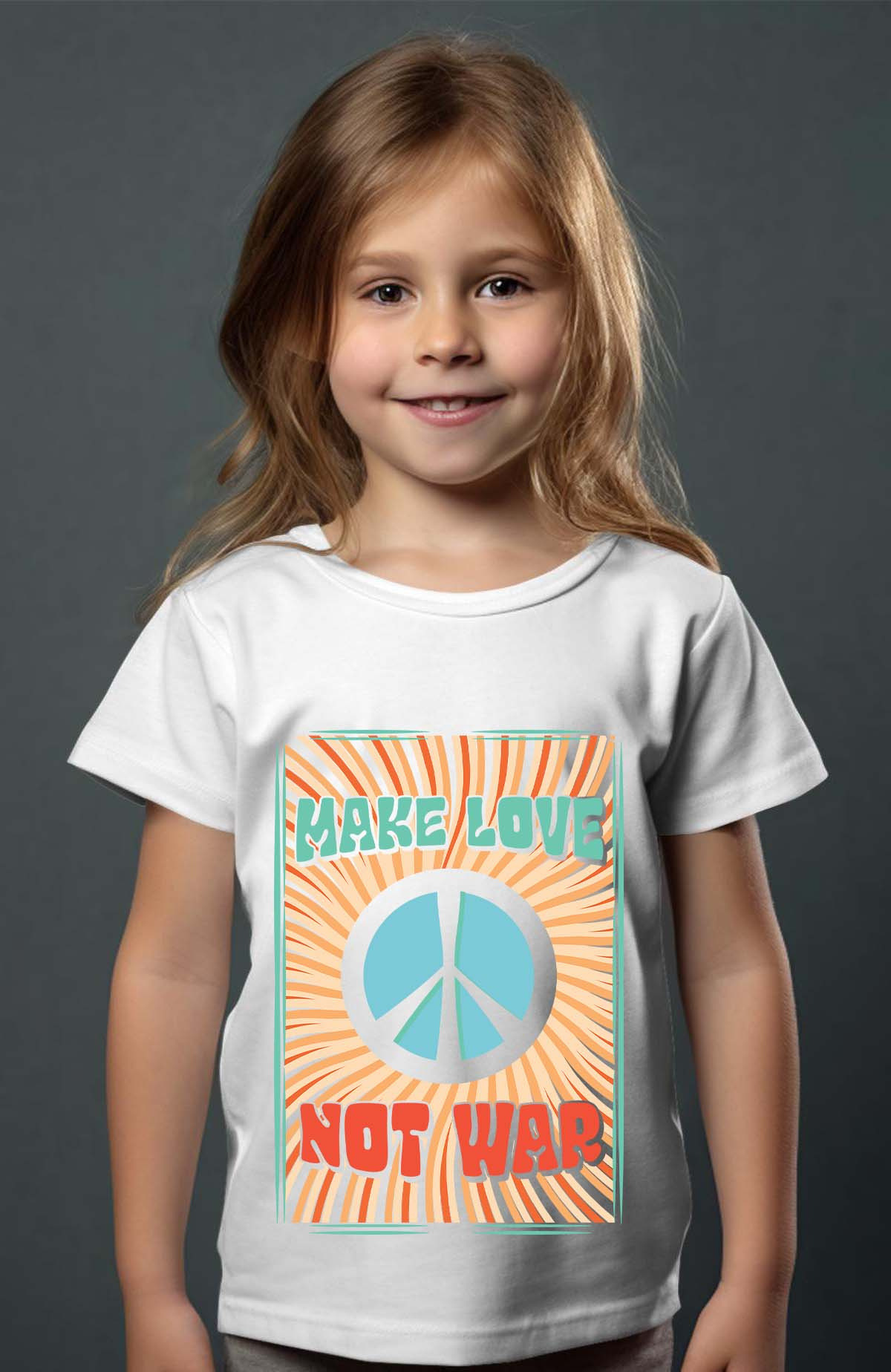 Grossiste I.A.L.D FRANCE - Not war Love  - T-shirt Fille