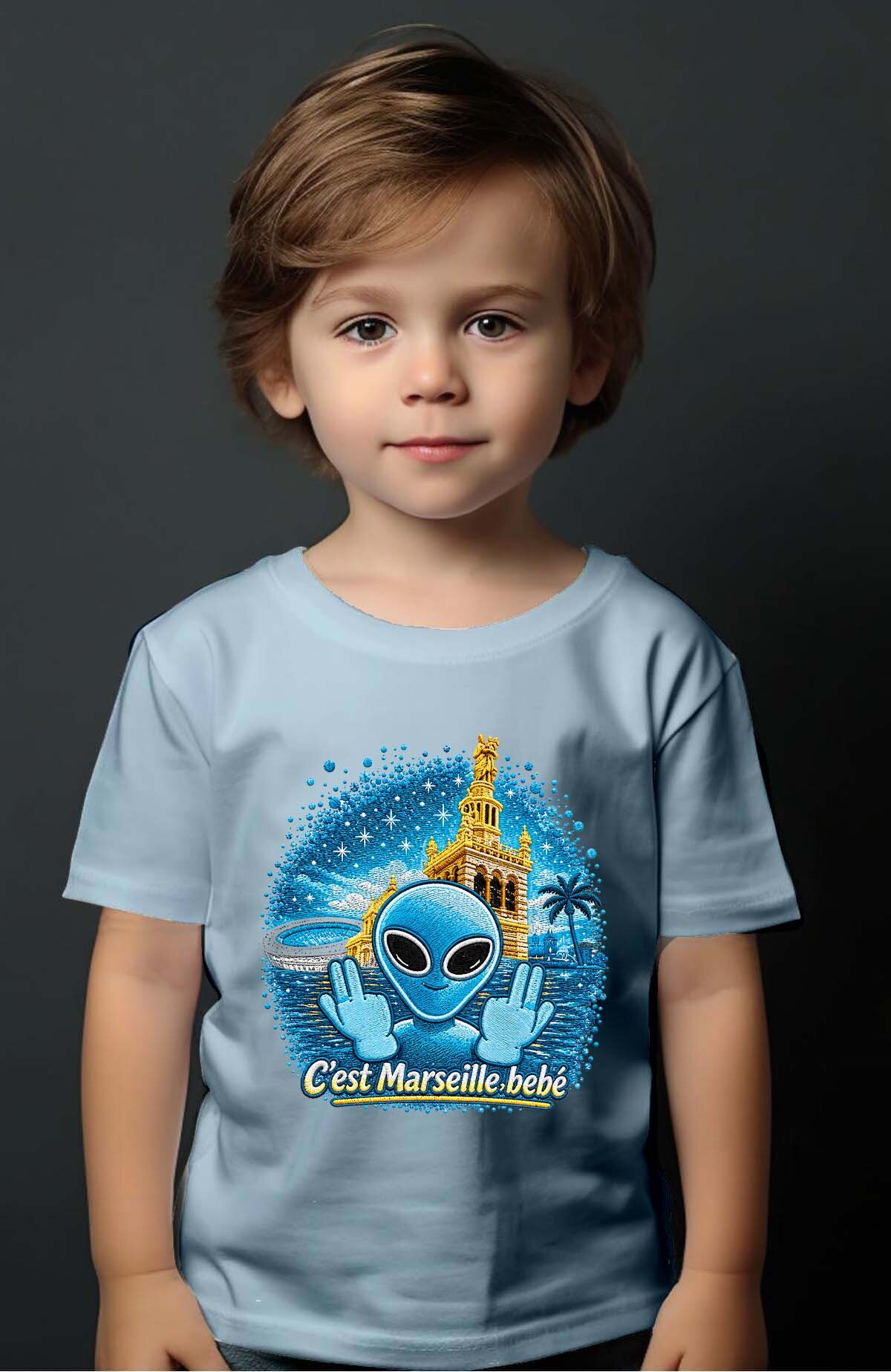 Grossiste I.A.L.D FRANCE - Ovni Mars Blue - T-shirt Garçon