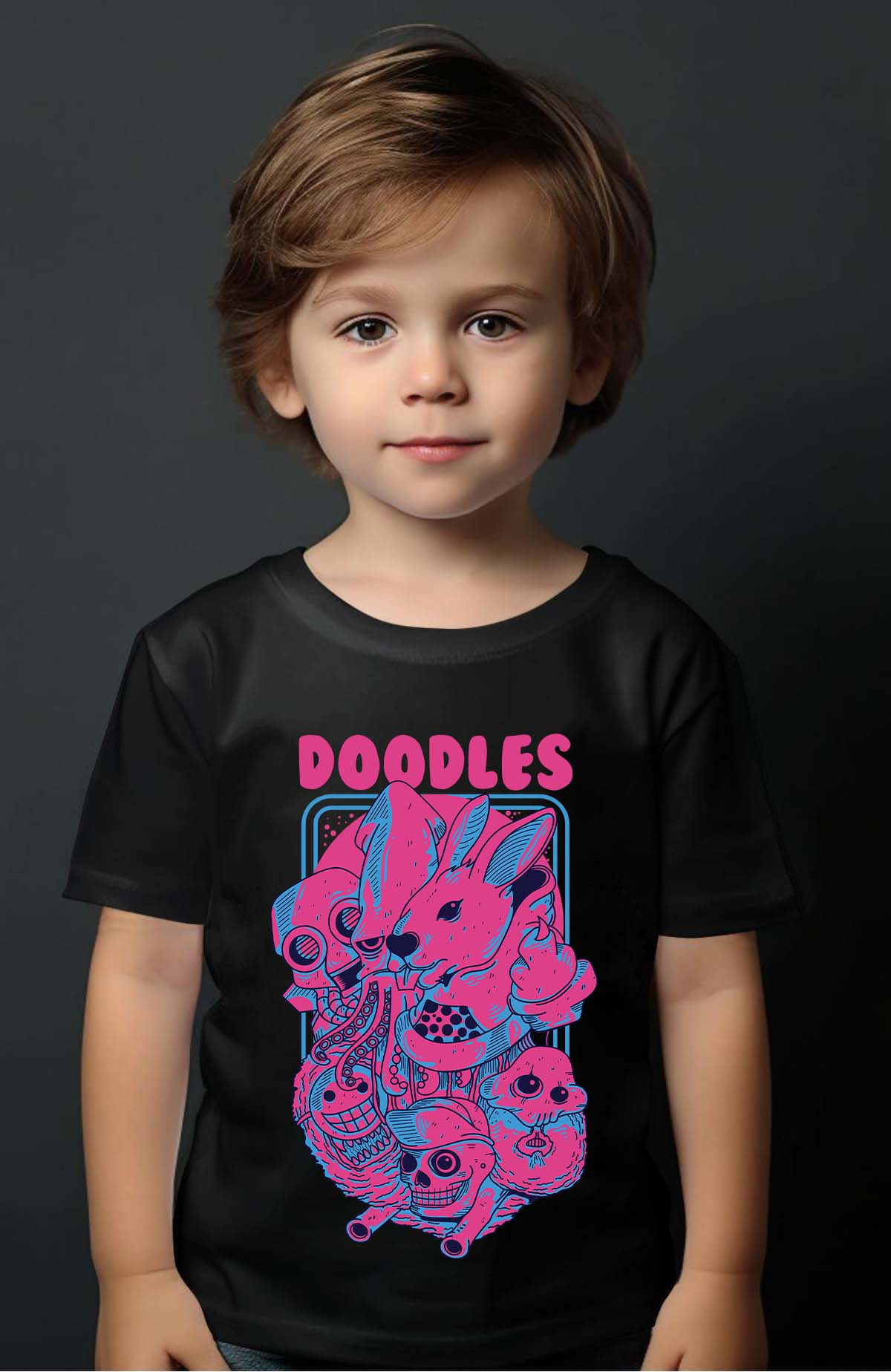 Grossista I.A.L.D FRANCE - Doodles multi - Maglietta Ragazzo