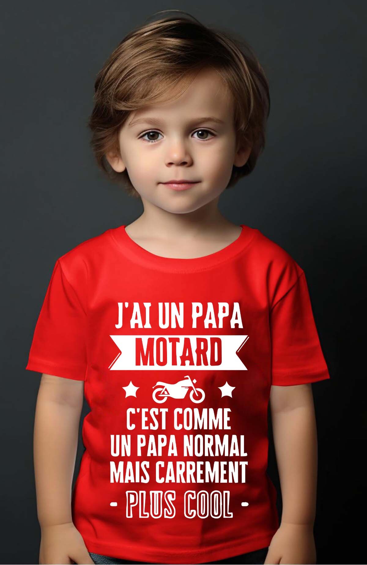 Grossiste I.A.L.D FRANCE - Papa motard cool - T-shirt Garçon