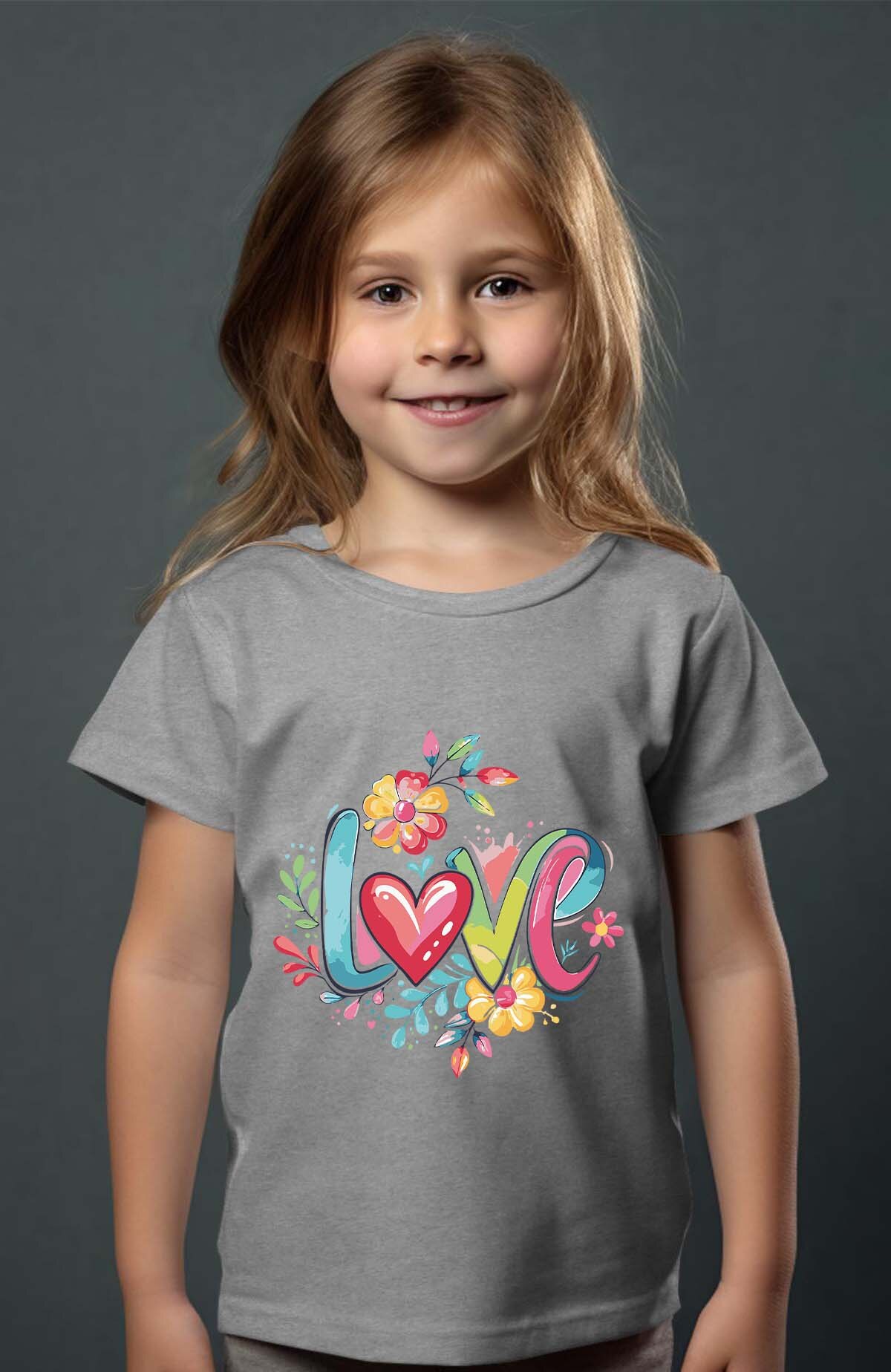 Großhändler I.A.L.D FRANCE - Love Styl Blumen - Mädchen T-Shirt