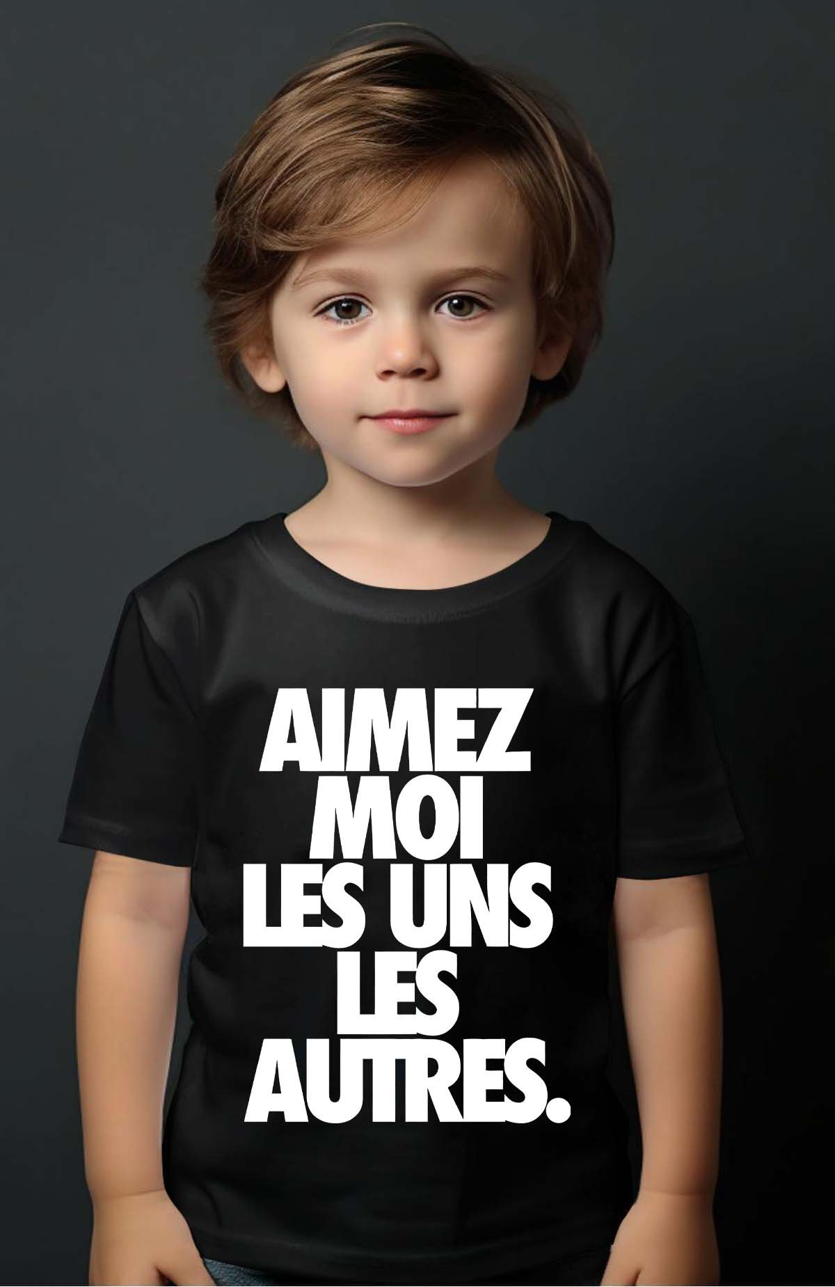 Grossiste I.A.L.D FRANCE - Aimez moi BLANC - T-shirt Garçon