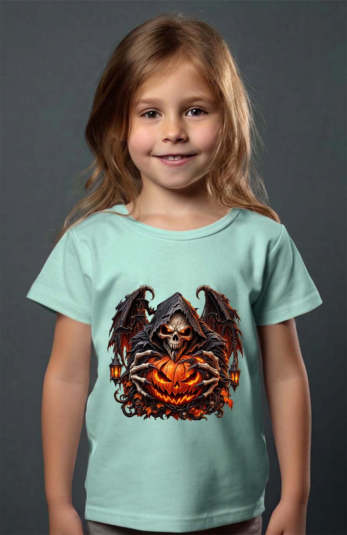 Grossiste I.A.L.D FRANCE - Skull fire halloween - T-shirt Fille