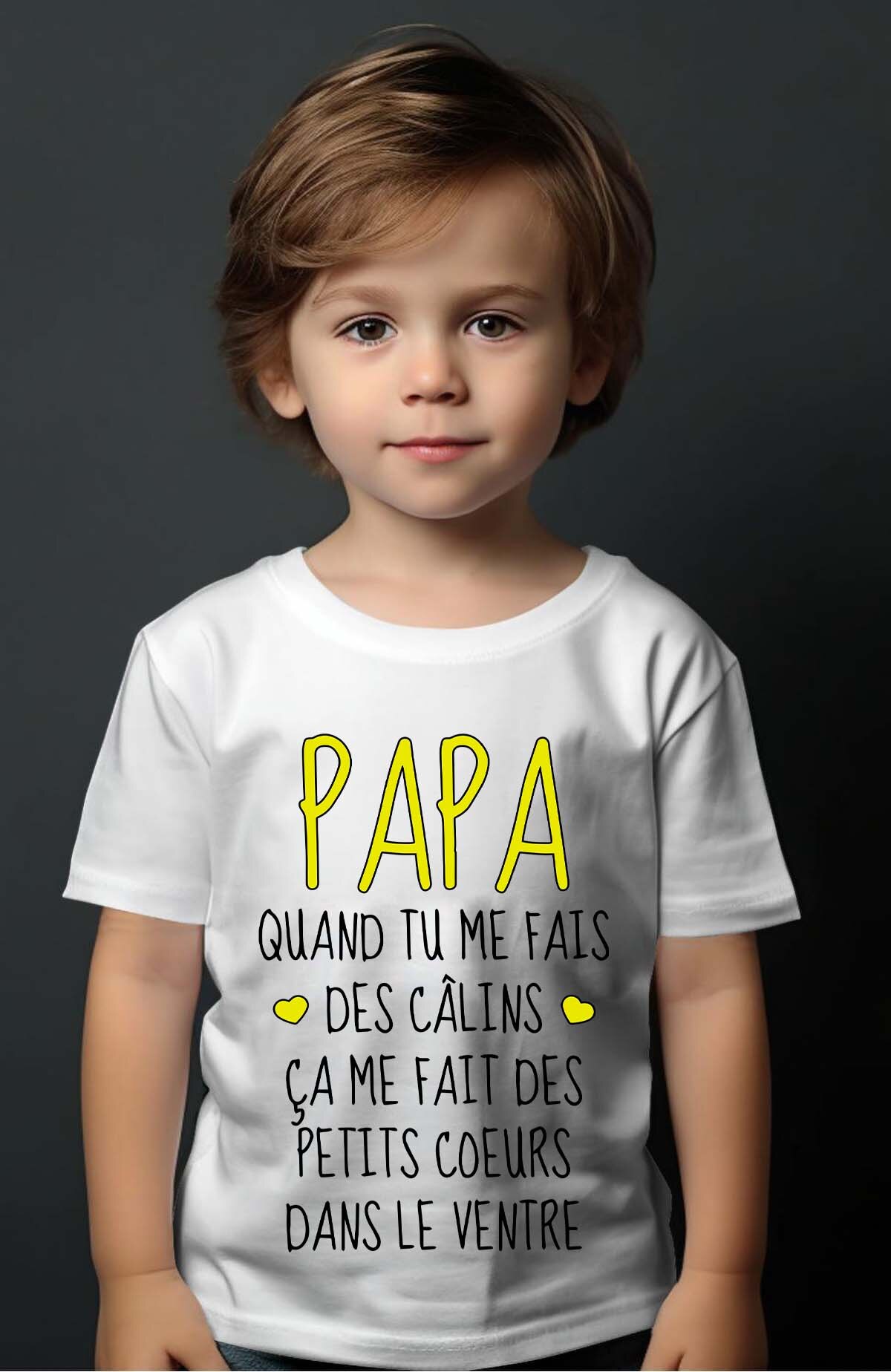 Grossiste I.A.L.D FRANCE - Papa calin coeur ventre - T-shirt Garçon
