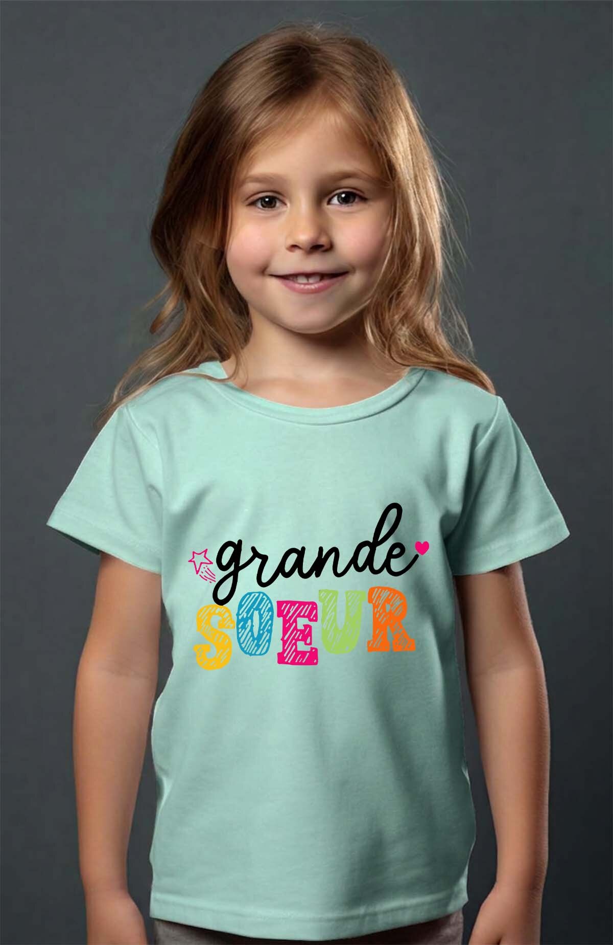 Grossiste I.A.L.D FRANCE - Grand soeur Craie - T-shirt Fille