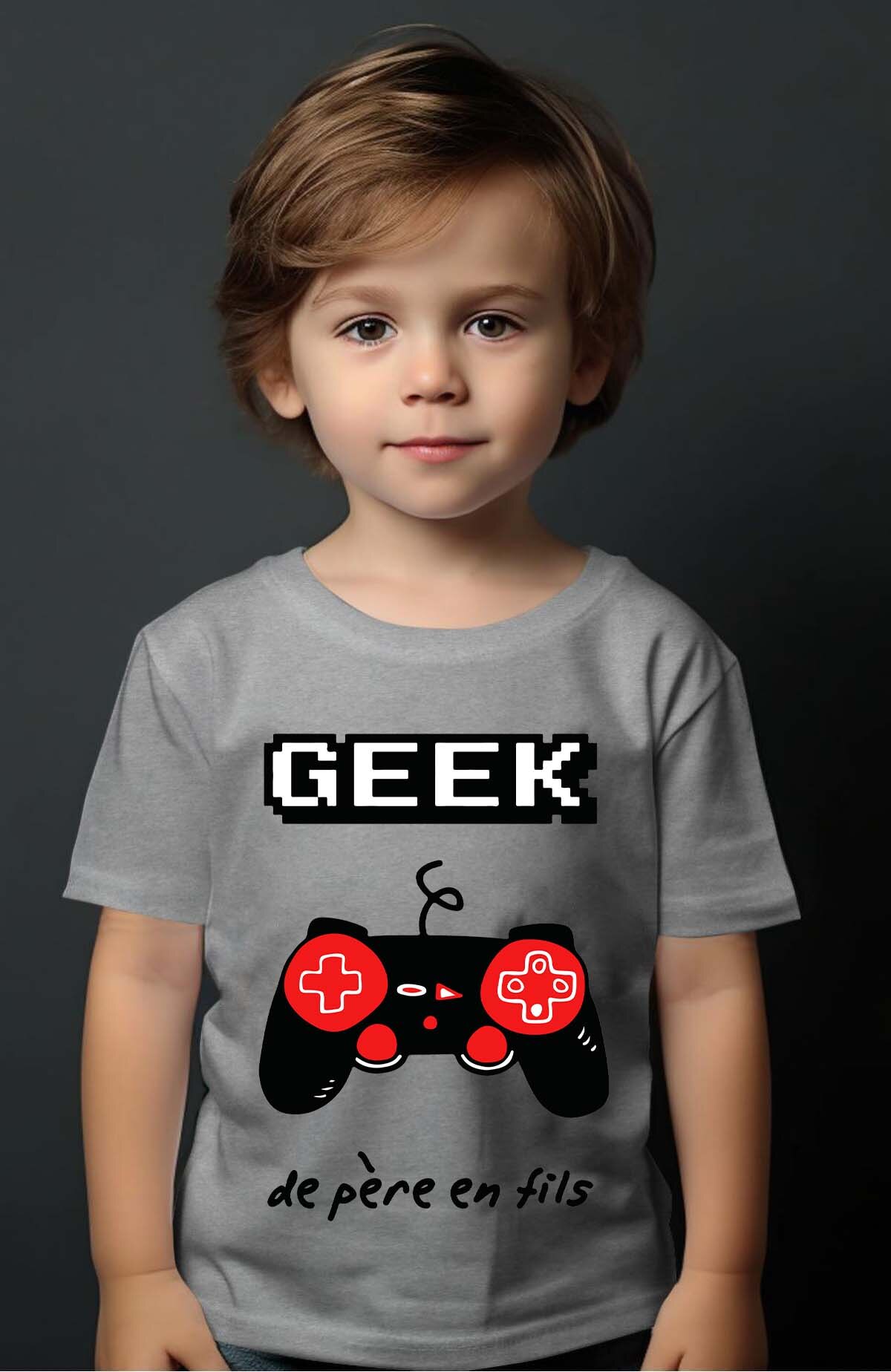 Großhändler I.A.L.D FRANCE - Geek von Vater zu Sohn - Jungen T-Shirt