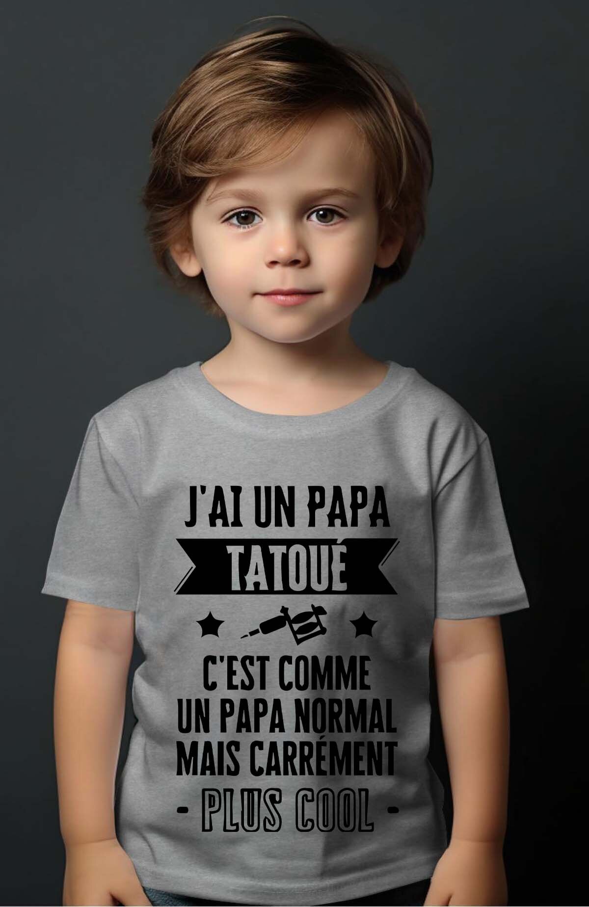 Grossiste I.A.L.D FRANCE - Papa tatoué cool - T-shirt Garçon