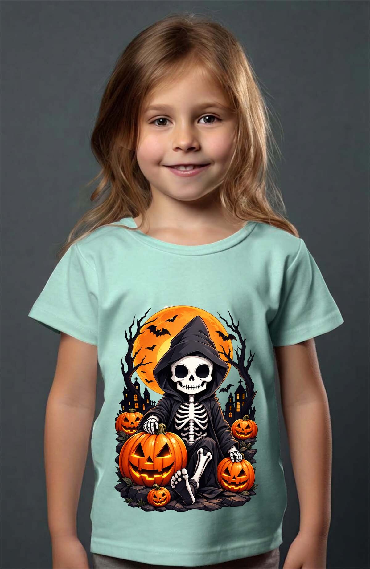 Grossiste I.A.L.D FRANCE - Skull grave haloween - T-shirt Fille