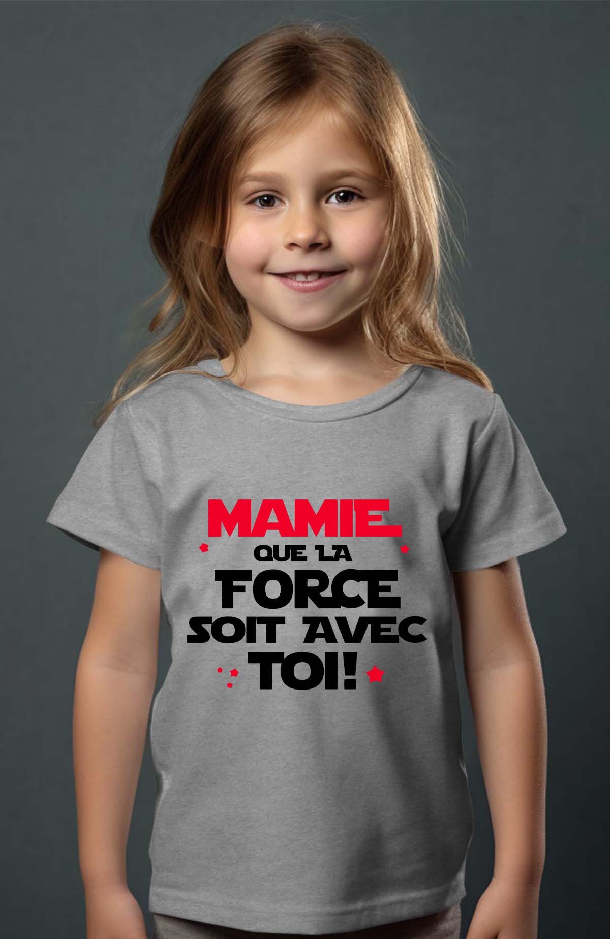 Grossiste I.A.L.D FRANCE - Mamie  force avec toi - T-shirt Fille