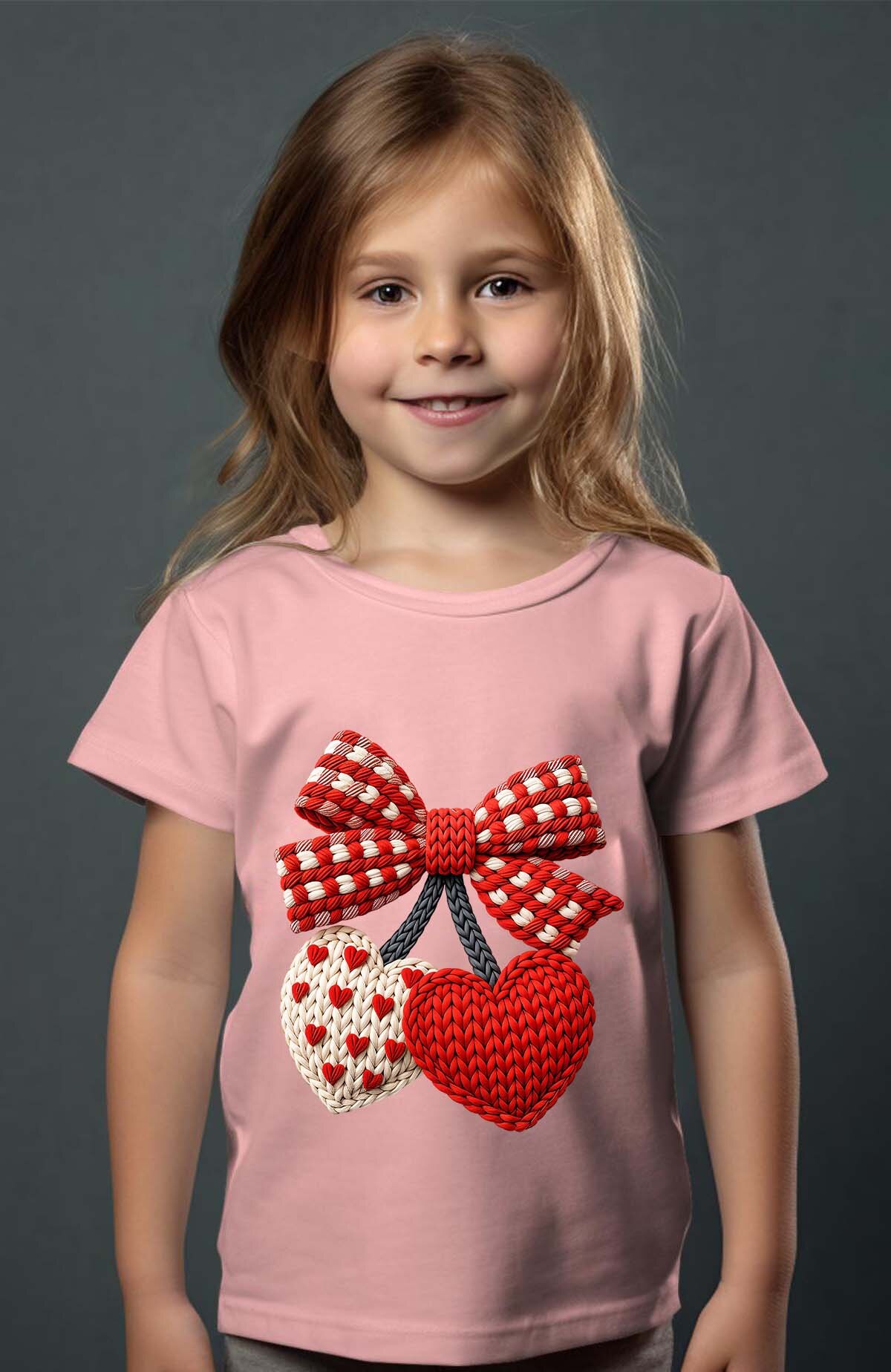 Großhändler I.A.L.D FRANCE - Gehäkeltes Valentinsherz - Mädchen T-Shirt