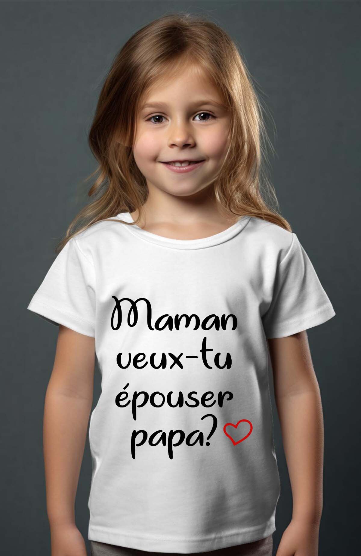 Grossiste I.A.L.D FRANCE - Maman épouser Papa - T-shirt Fille