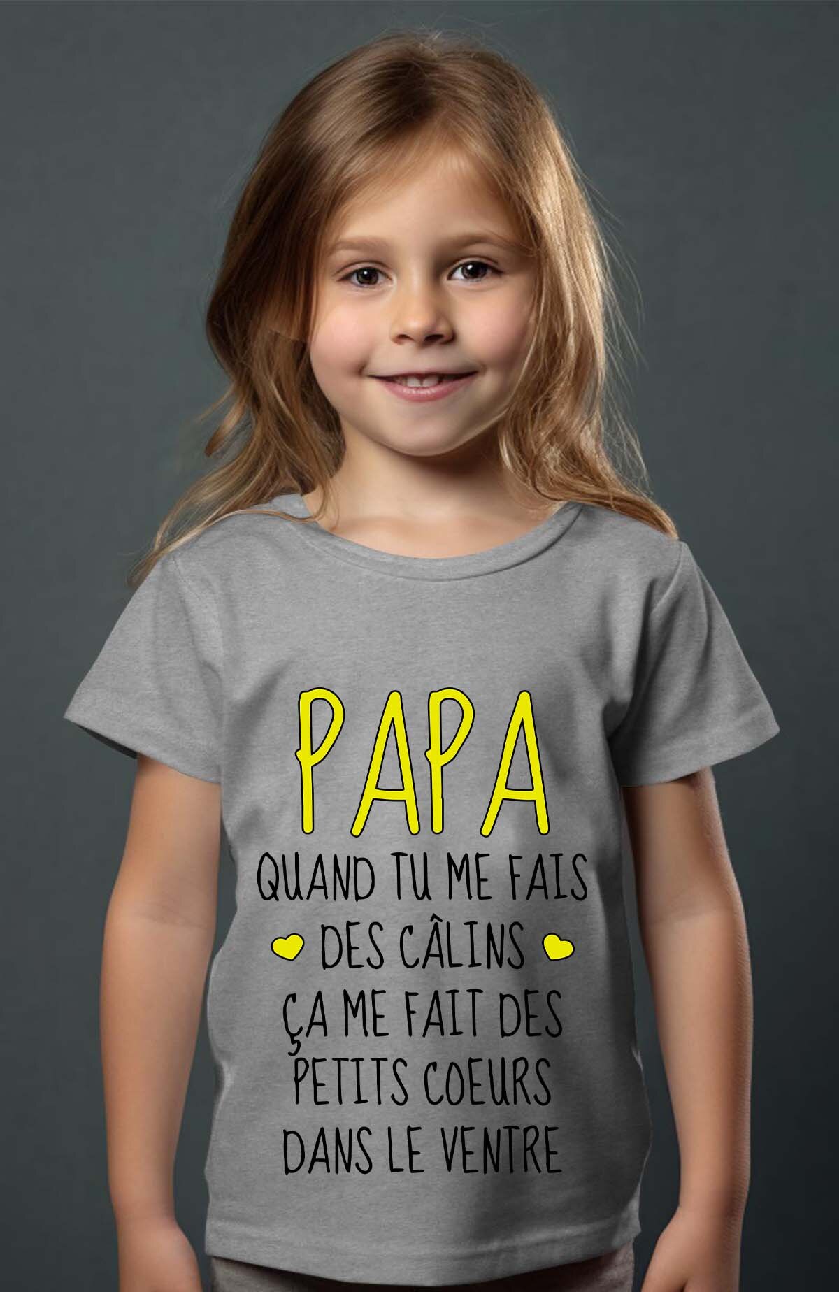 Grossiste I.A.L.D FRANCE - Papa calin coeur ventre - T-shirt Fille
