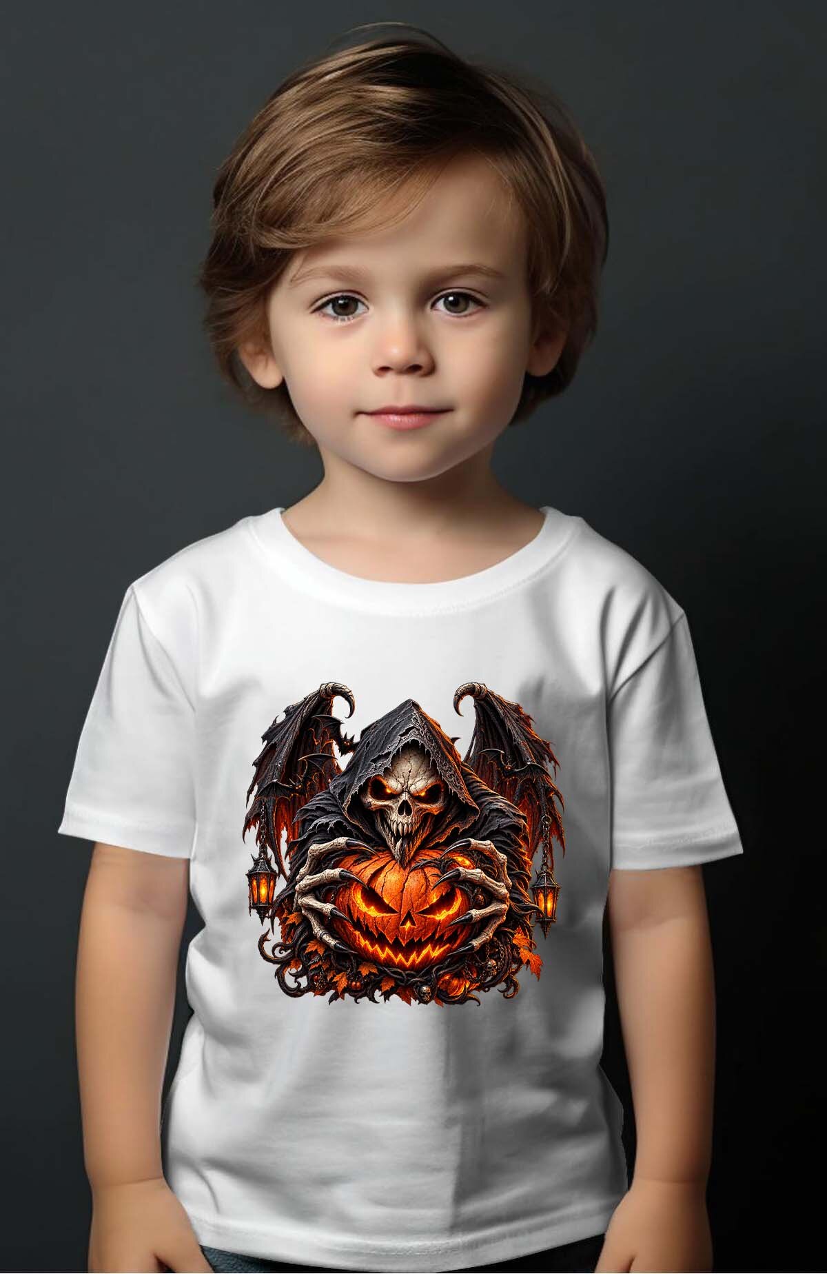 Grossiste I.A.L.D FRANCE - Skull fire halloween - T-shirt Garçon