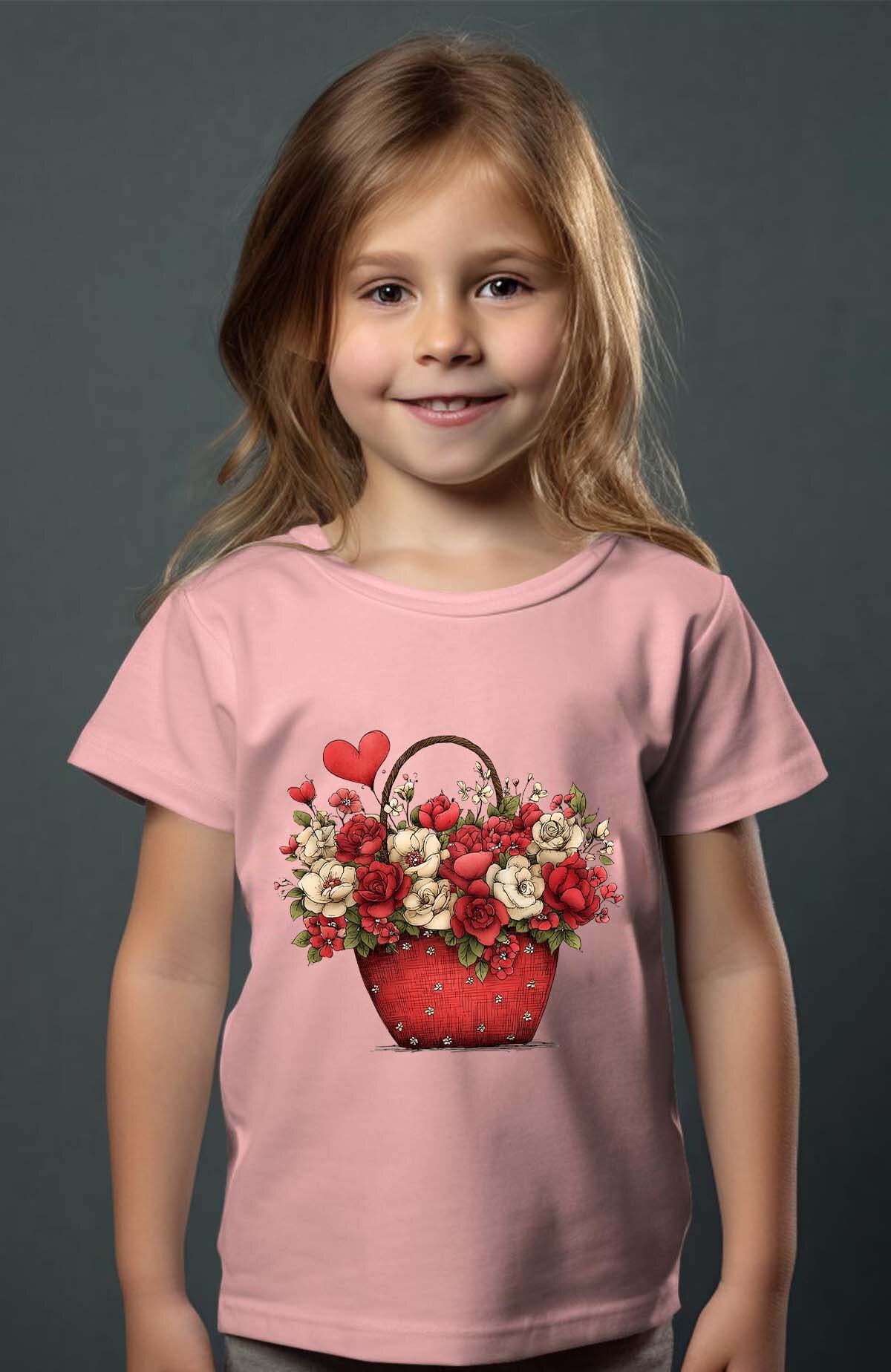 Grossiste I.A.L.D FRANCE - Panier Roses - T-shirt Fille