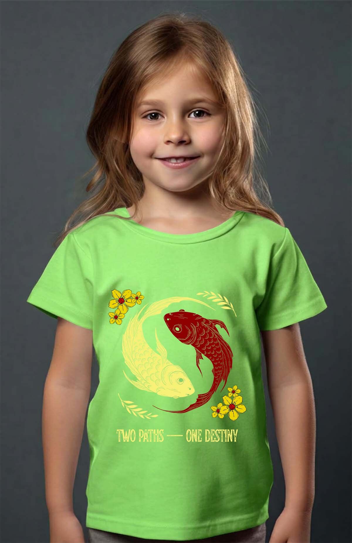 Wholesaler I.A.L.D FRANCE - Red and White Creative Illustrated Koi Fish - Tee Girl