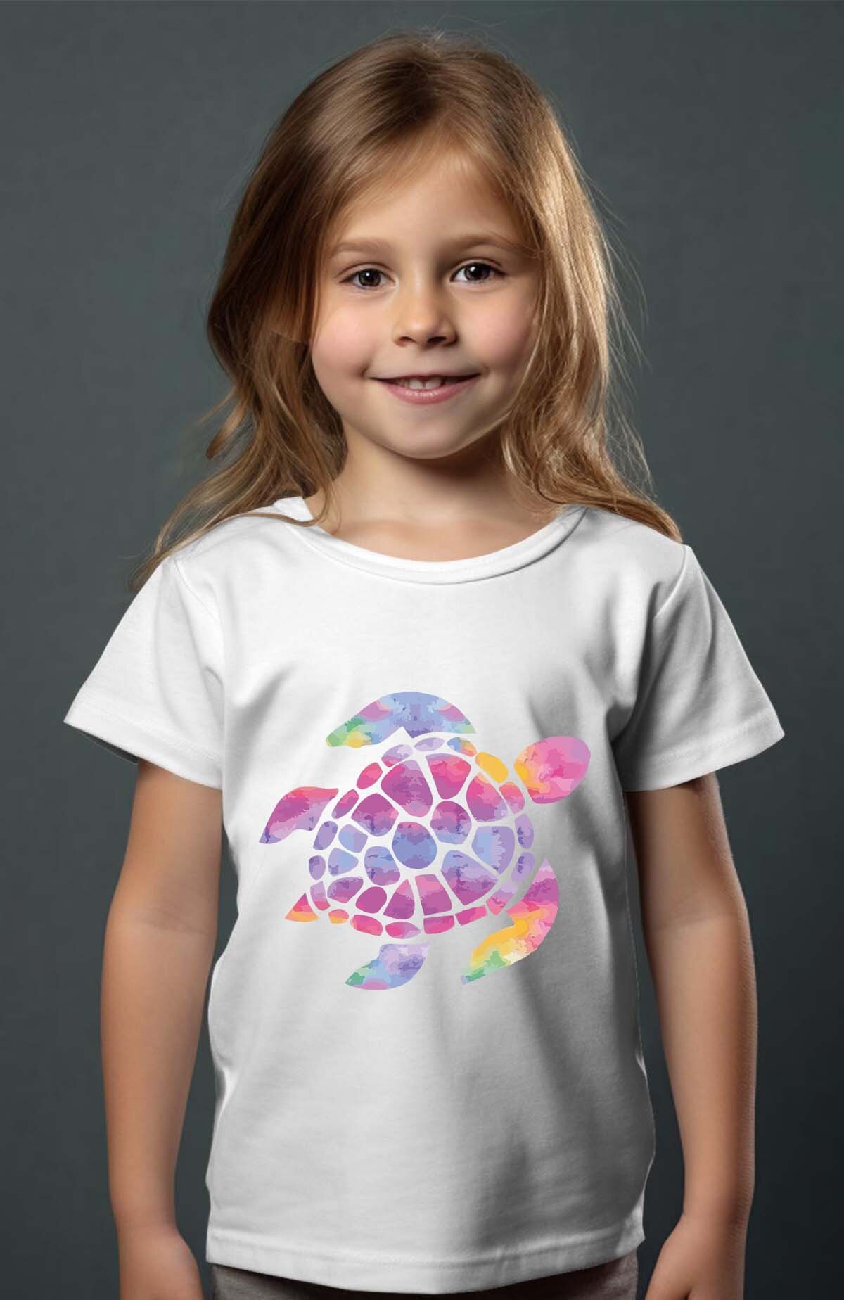 Großhändler I.A.L.D FRANCE - Aquarell-Schildkröte - Mädchen T-Shirt