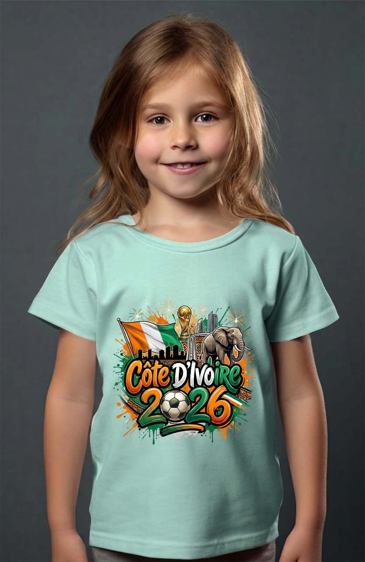 Grossiste I.A.L.D FRANCE - Cdm26 Cote d_ivoire - T-shirt Fille