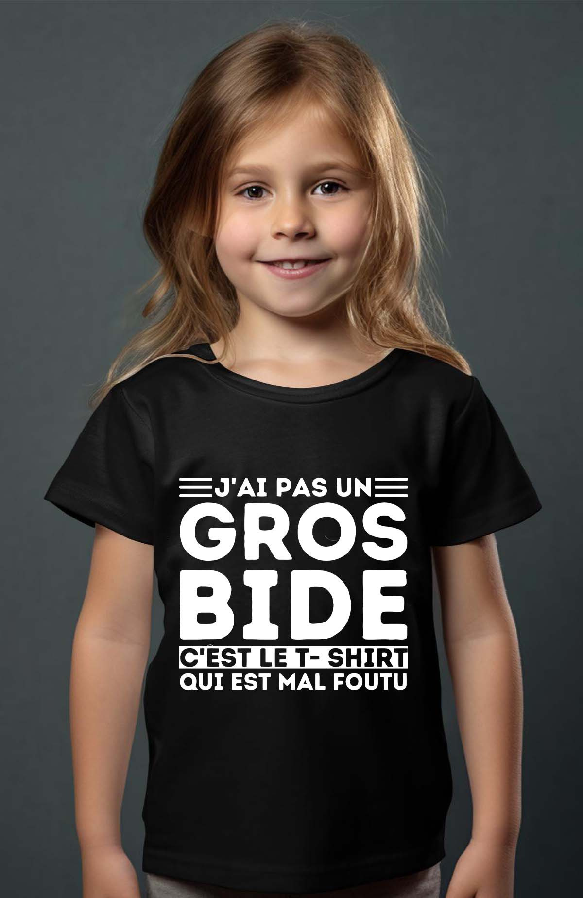Grossiste I.A.L.D FRANCE - Gros bide BLANC - T-shirt Fille