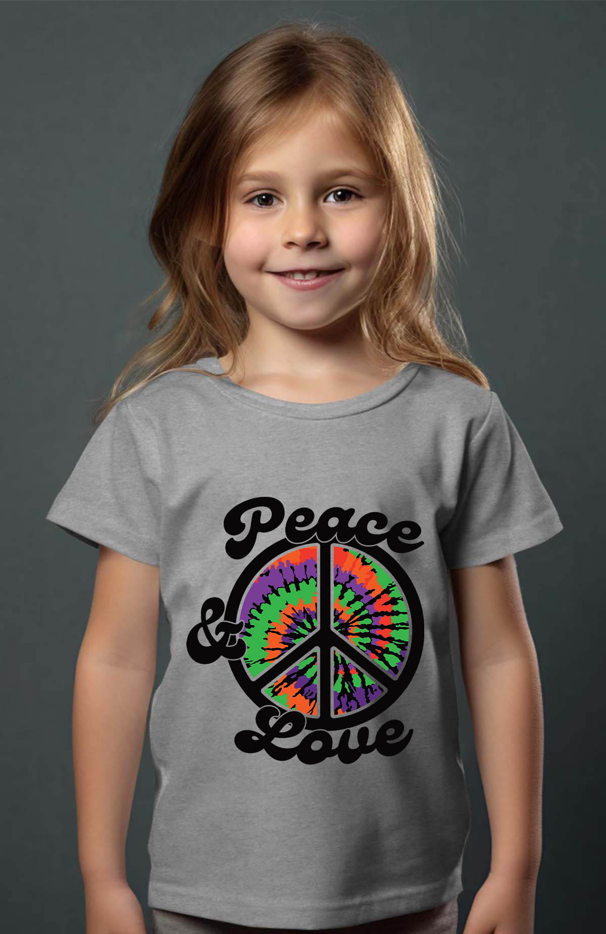 Großhändler I.A.L.D FRANCE - Friedensliebe Hippie - Mädchen T -Shirt