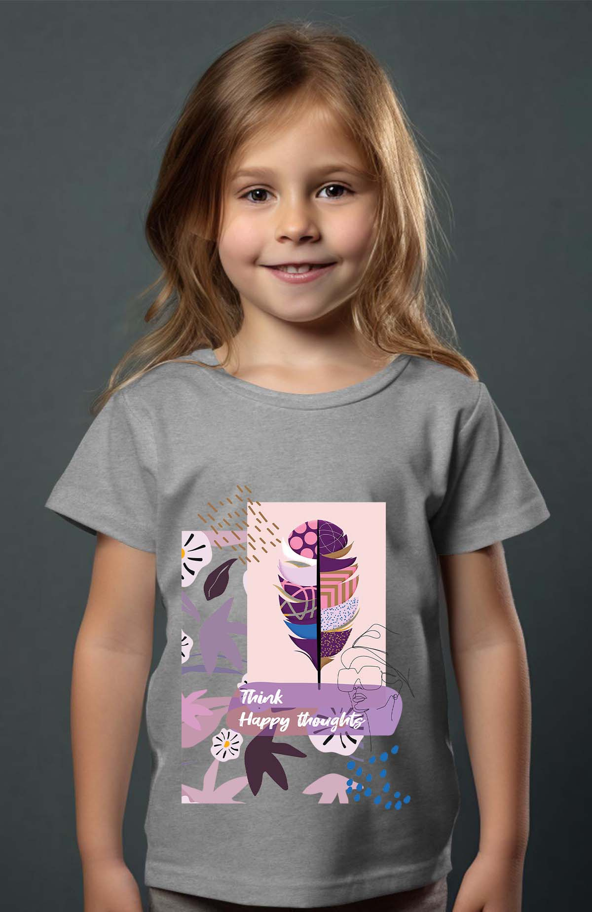 Grossiste I.A.L.D FRANCE - Think happy - T-shirt Fille