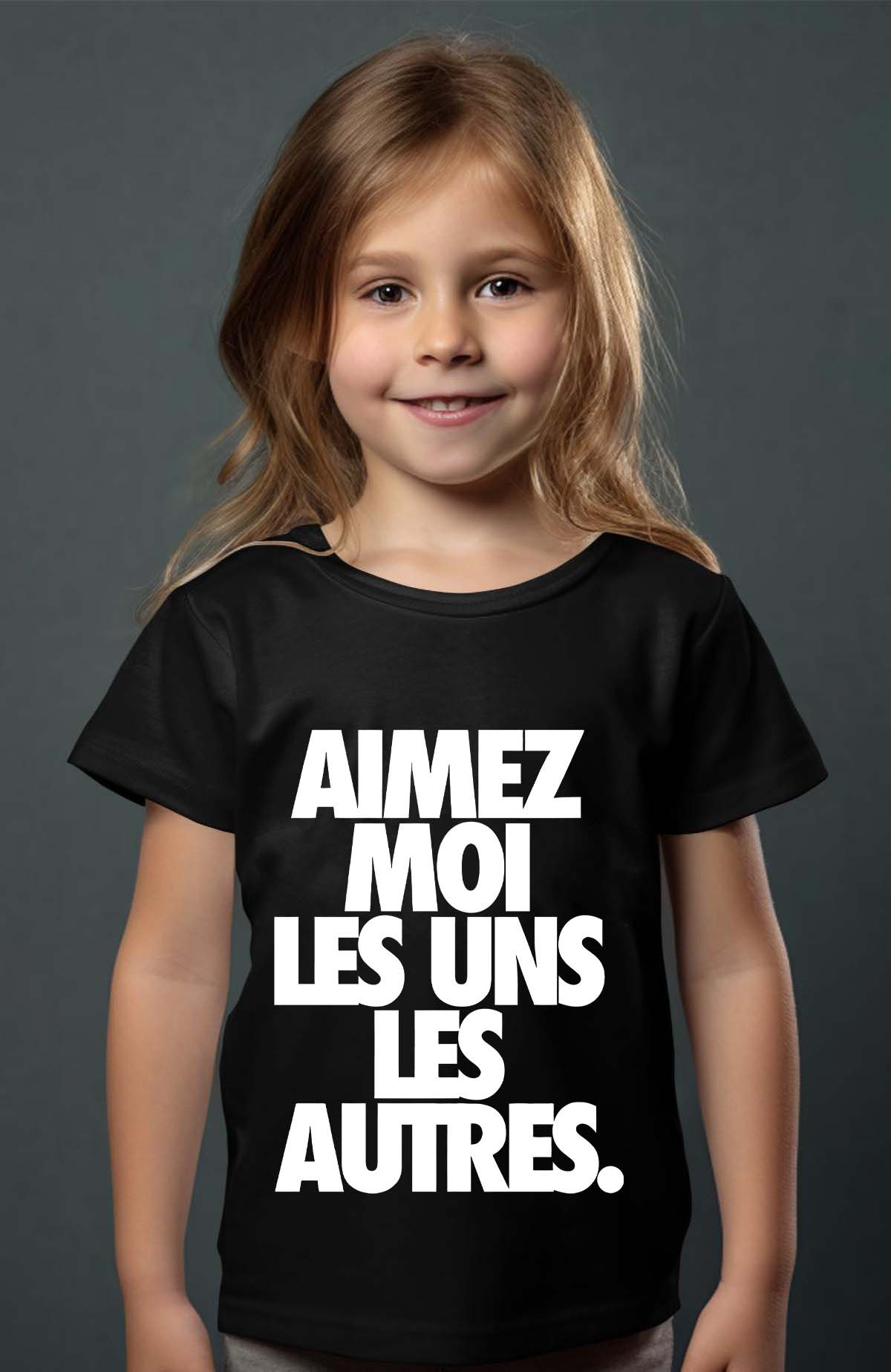 Grossiste I.A.L.D FRANCE - Aimez moi BLANC - T-shirt Fille