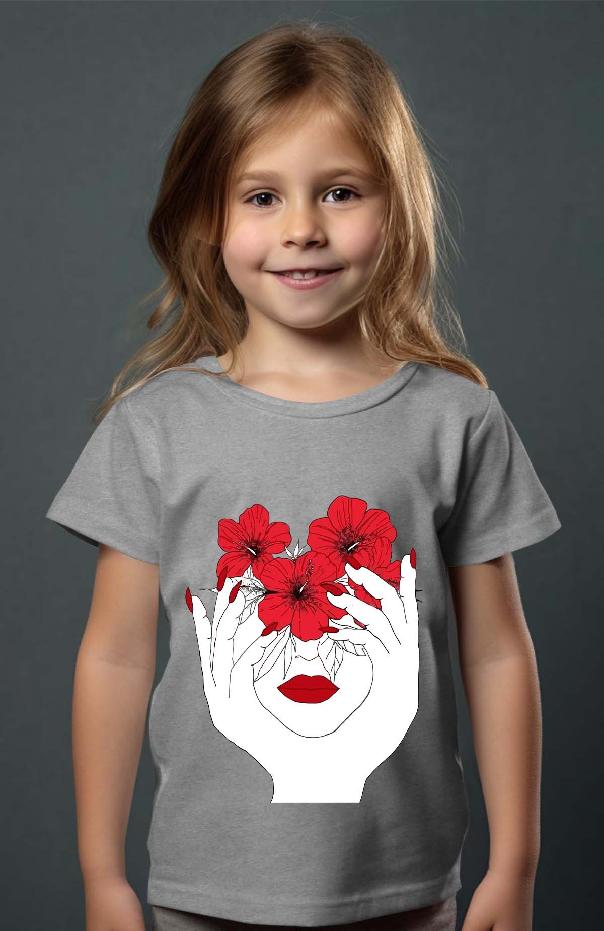 Mayorista I.A.L.D FRANCE - Línea de la mano de la cara - Camiseta niña