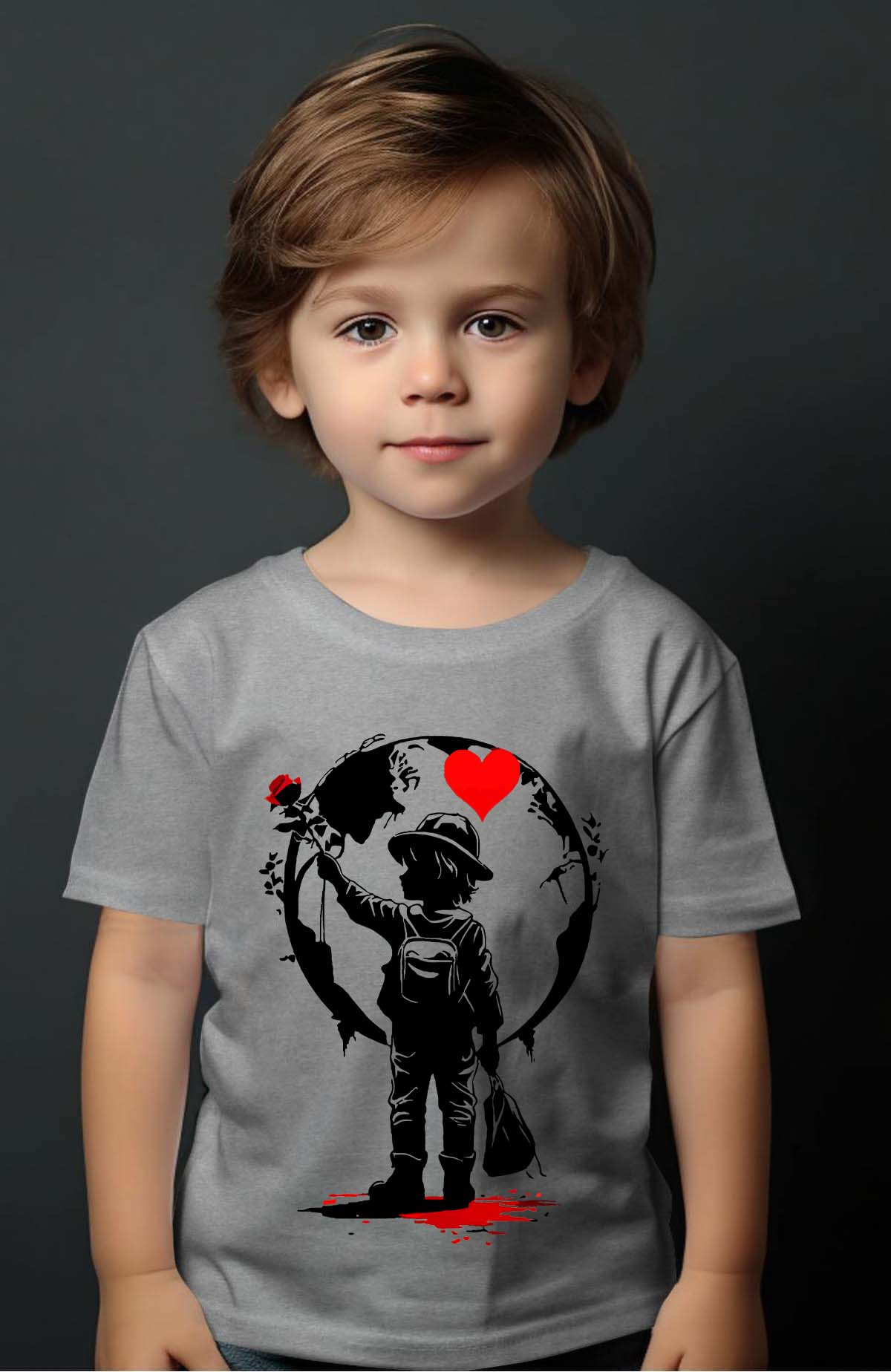 Grossiste I.A.L.D FRANCE - Monde coeur - T-shirt Garçon