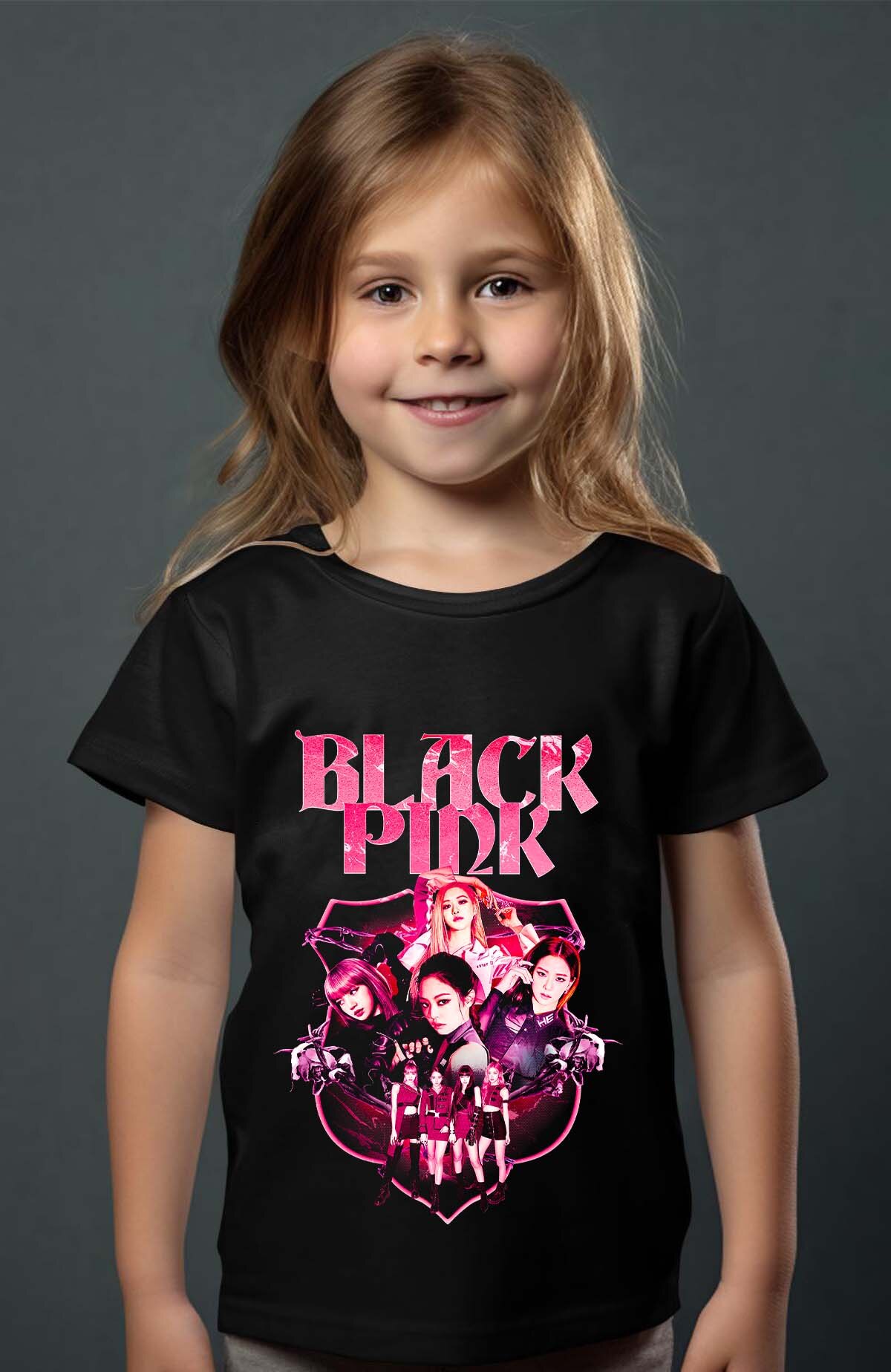 Grossiste I.A.L.D FRANCE - Black pinky - T-shirt Fille