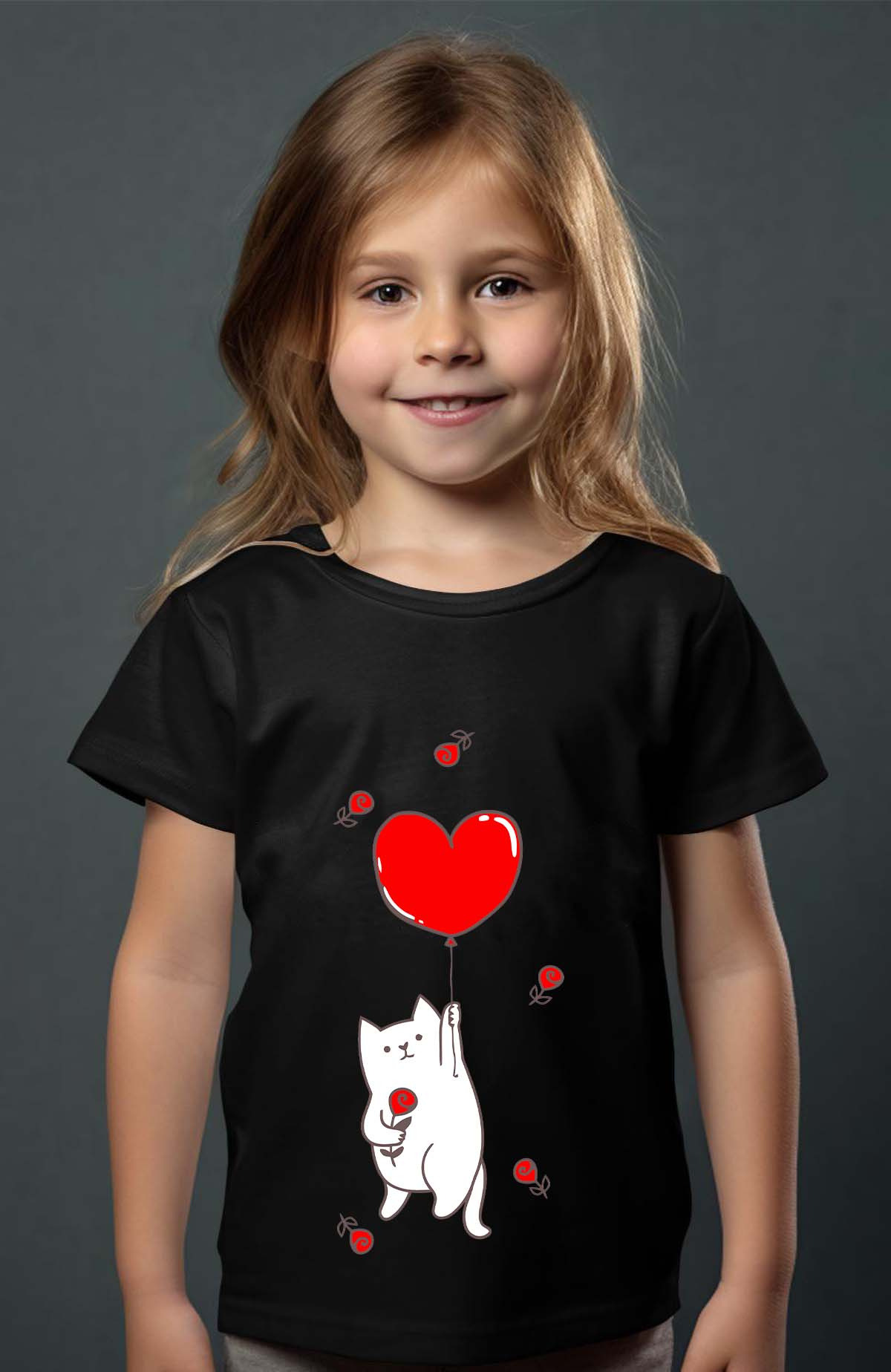 Mayorista I.A.L.D FRANCE - Gato roba corazón - Camiseta niña